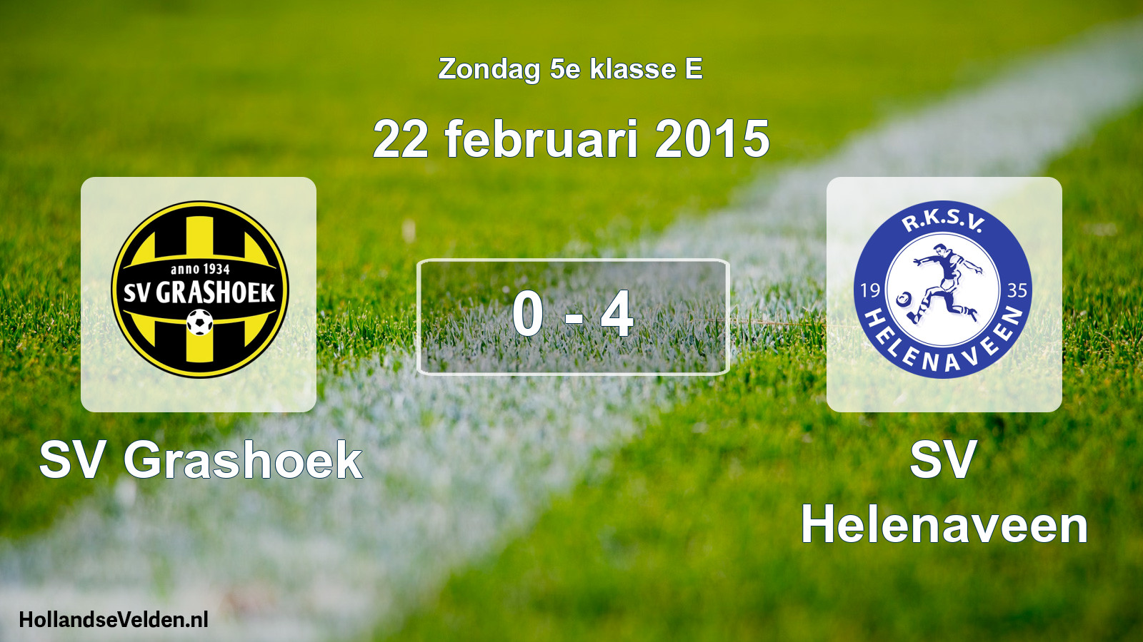 Total number of matches played: SV Grashoek - SV Helenaveen 0 - 4 (22 February 2015)