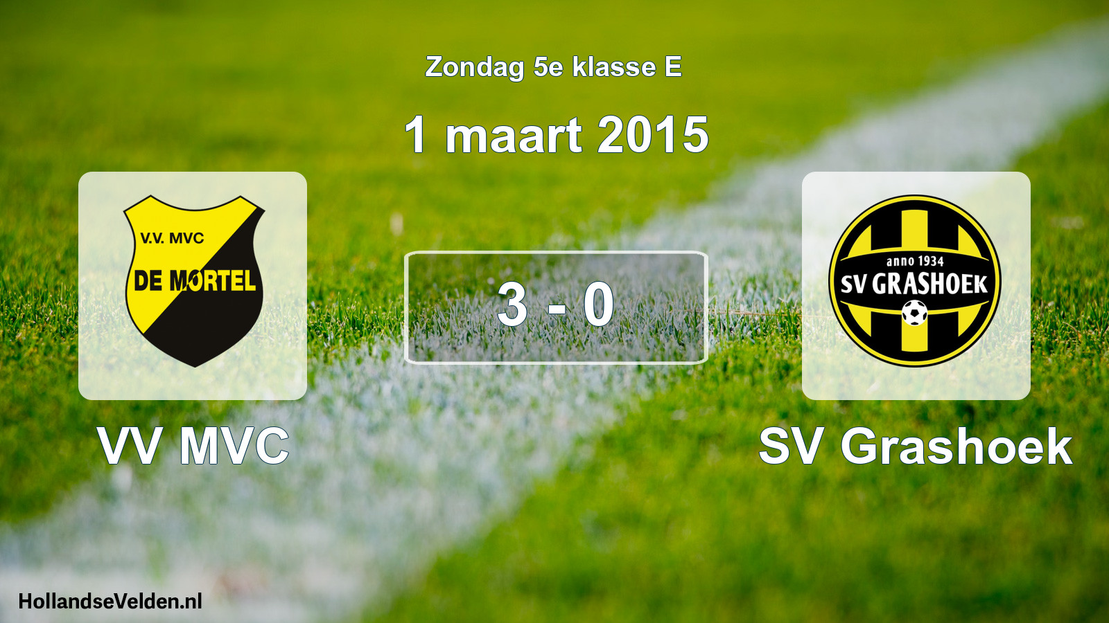 Total number of matches played: VV MVC - SV Grashoek 3 - 0 (1 March 2015)