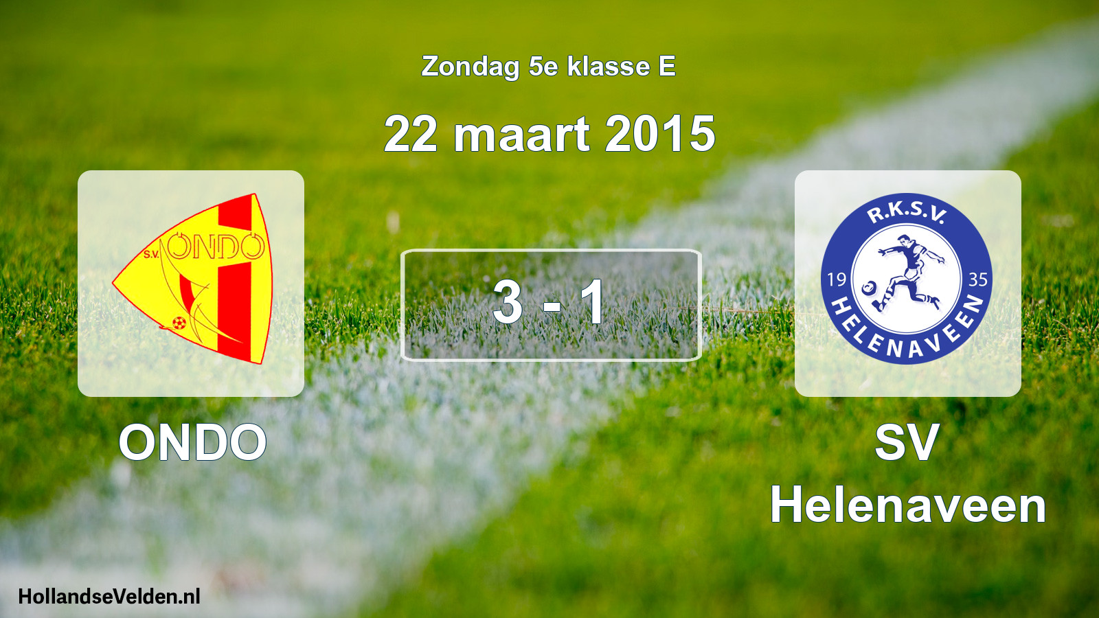 Total number of matches played: ONDO - SV Helenaveen 3 - 1 (22 March 2015)