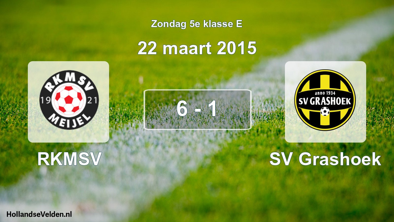 Total number of matches played: RKMSV - SV Grashoek 6 - 1 (22 March 2015)