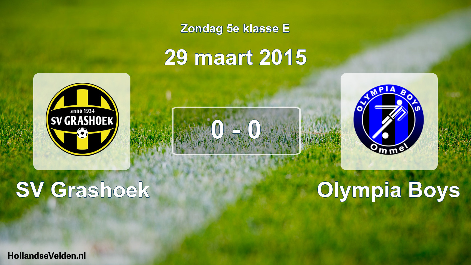 Total number of matches played: SV Grashoek - Olympia Boys 0 - 0 (29 March 2015)
