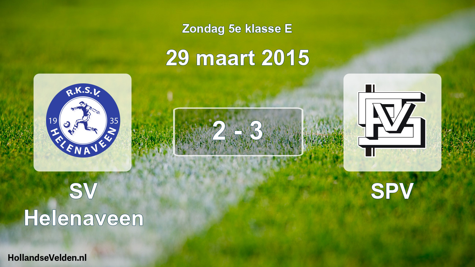 Total number of matches played: SV Helenaveen - SPV 2 - 3 (29 March 2015)