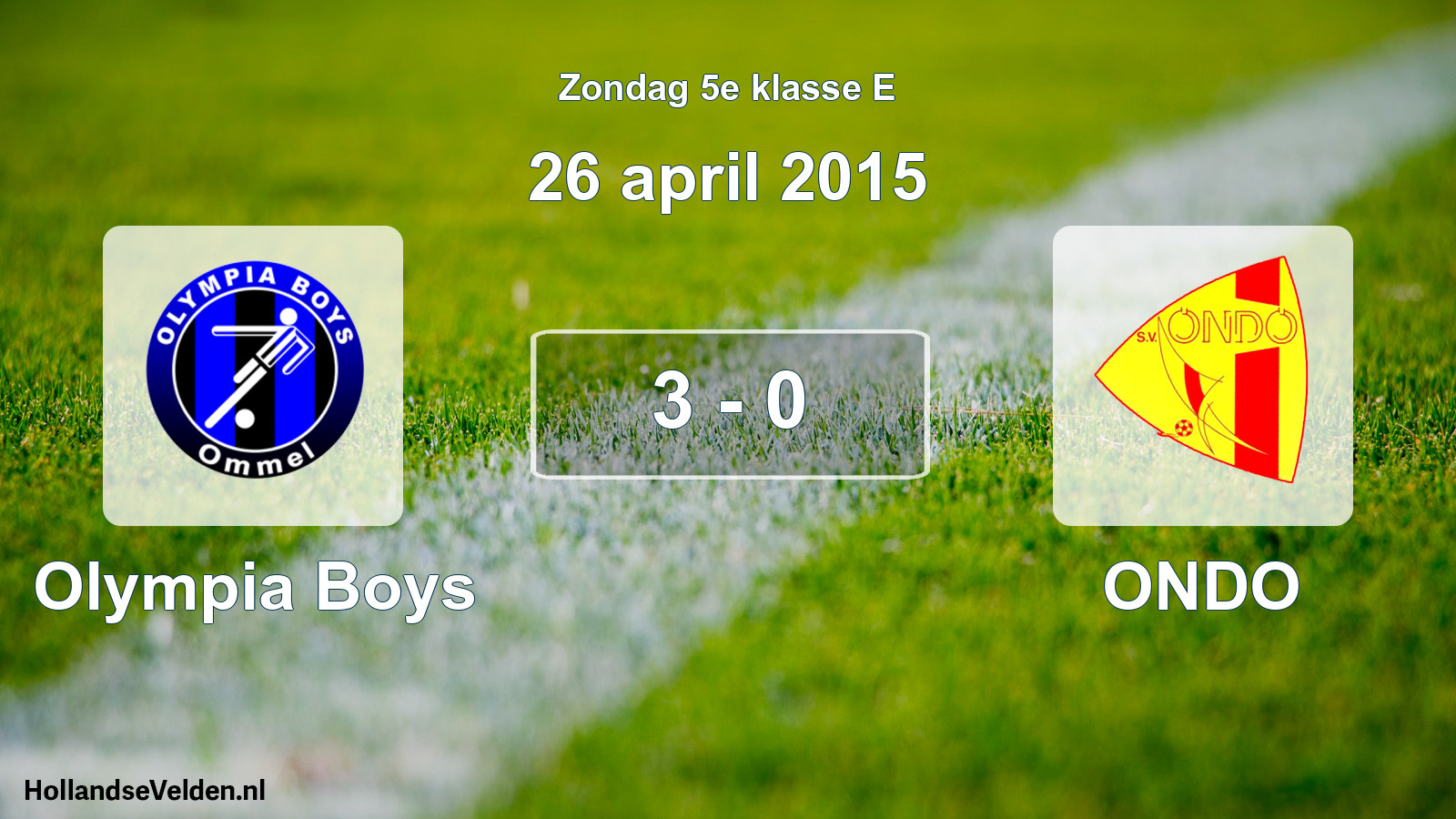 Total number of matches played: Olympia Boys - ONDO 3 - 0 (26 April 2015)