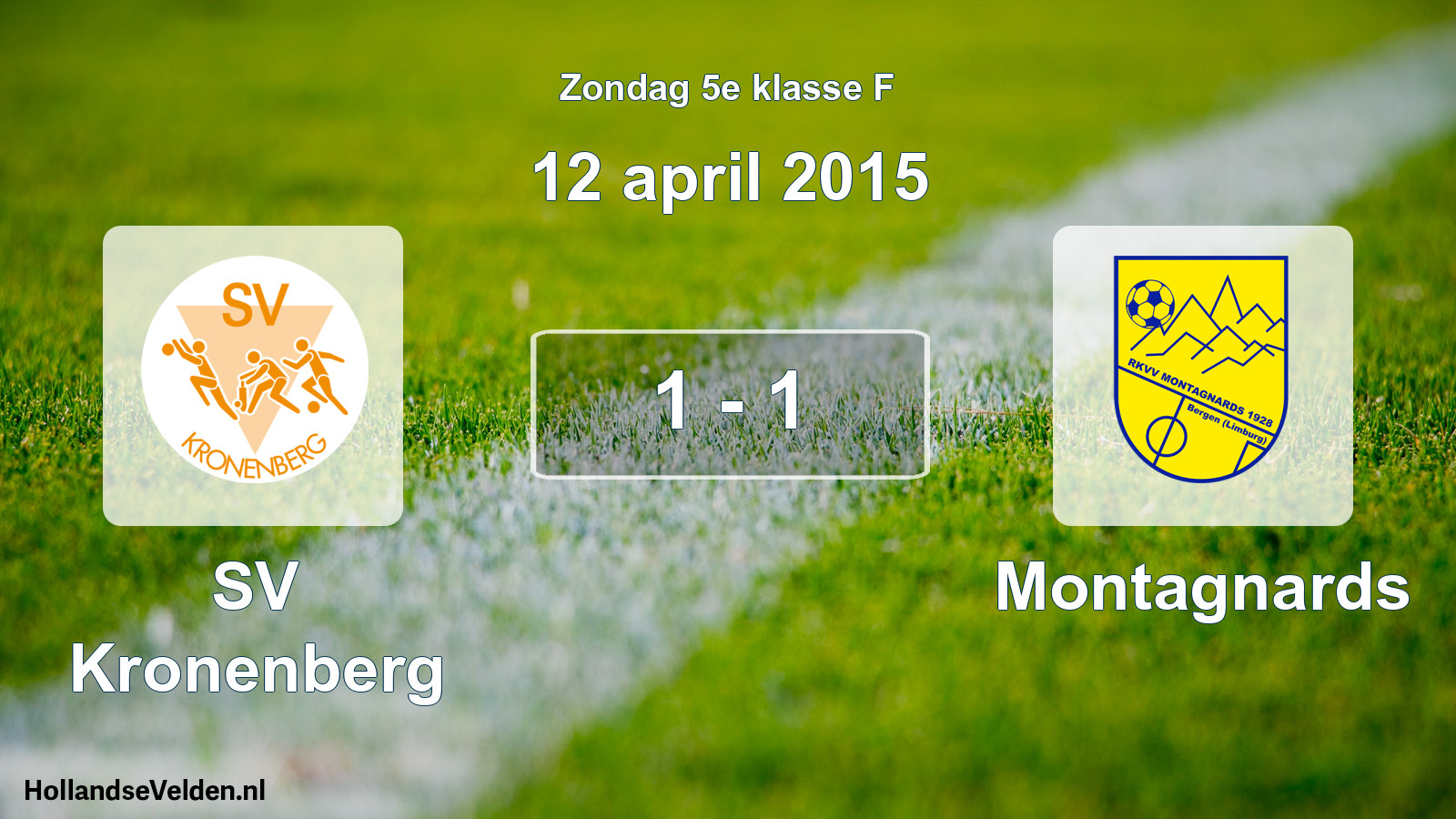 Total number of matches played: SV Kronenberg - Montagnards 1 - 1 (12 April 2015)