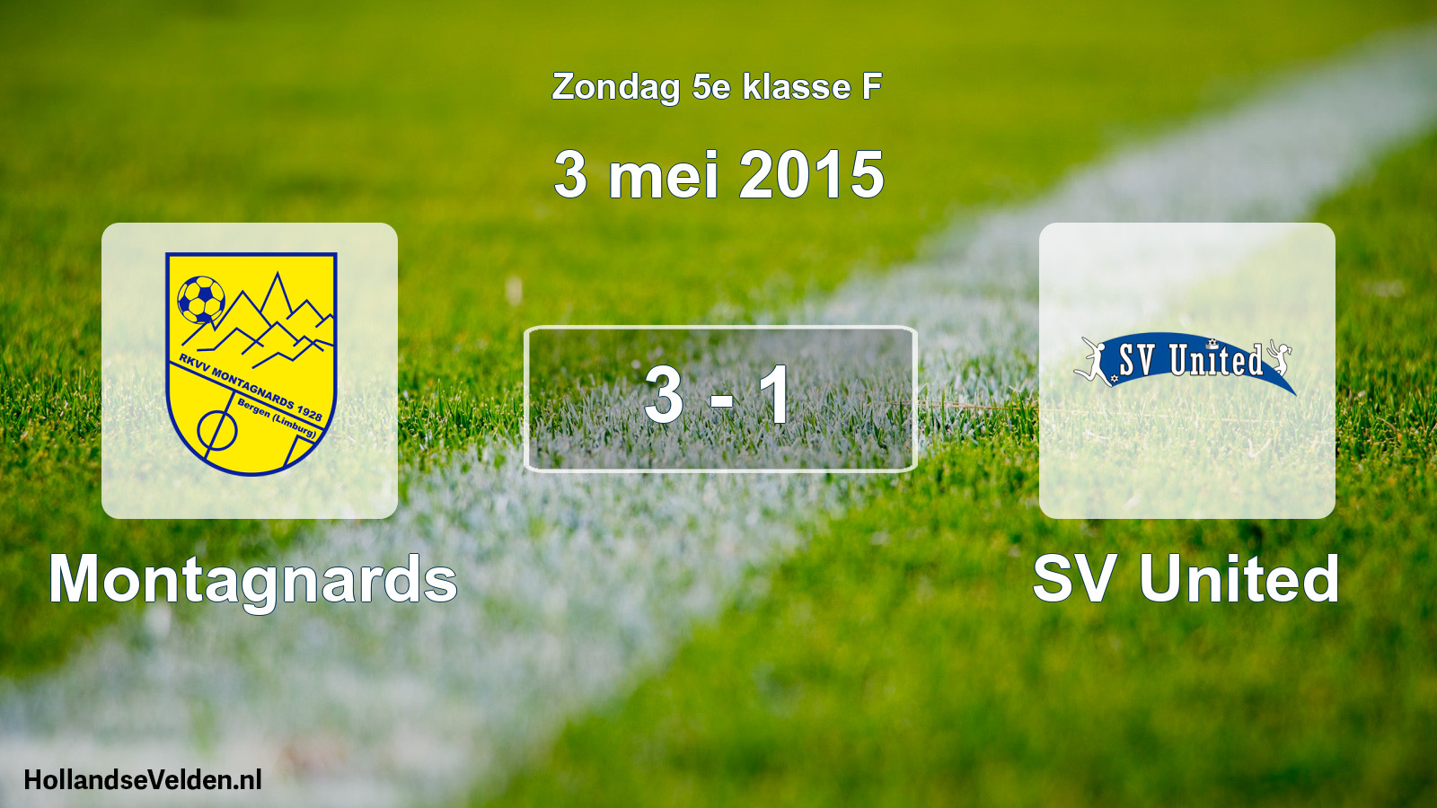 Total number of matches played: Montagnards - SV United 3 - 1 (3 May 2015)