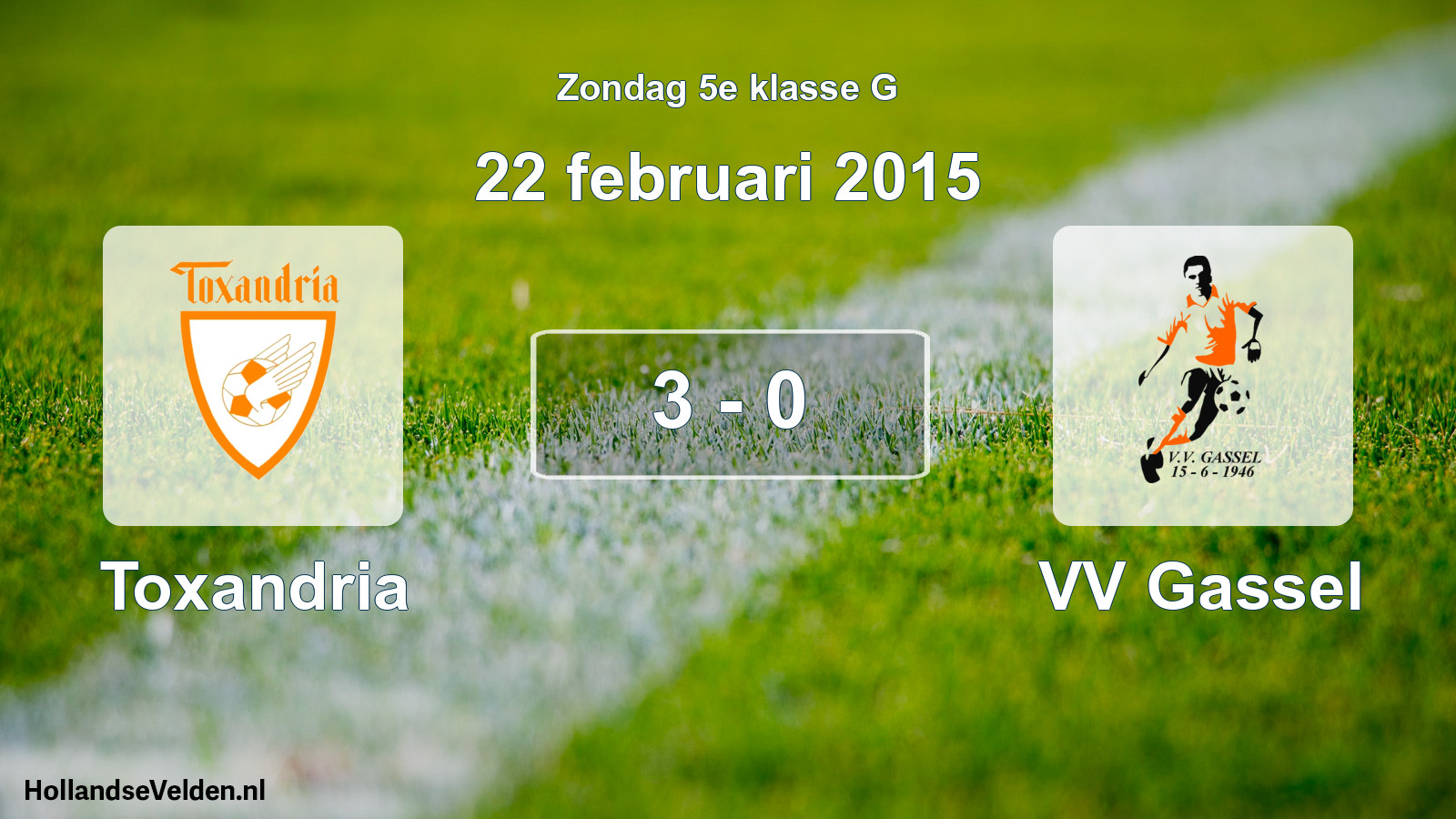 Total number of matches played: Toxandria - VV Gassel 3 - 0 (22 February 2015)