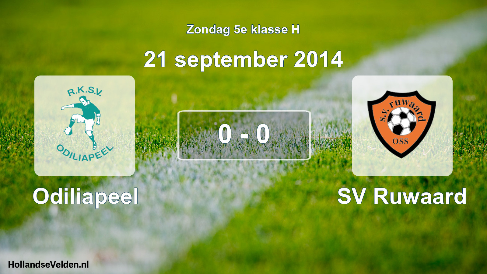 Total number of matches played: Odiliapeel - SV Ruwaard 0 - 0 (21 September 2014)