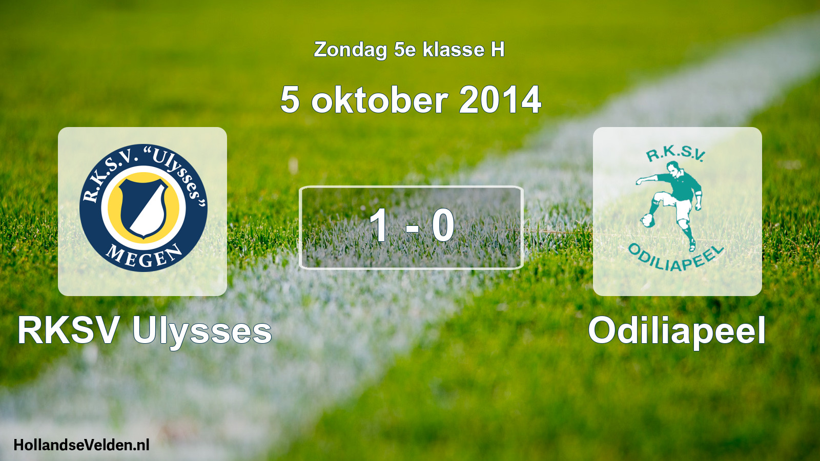 Total number of matches played: RKSV Ulysses - Odiliapeel 1 - 0 (5 October 2014)