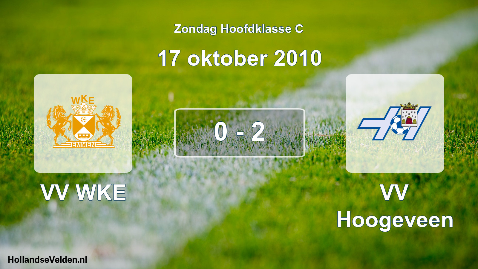 Total number of matches played: VV WKE - VV Hoogeveen 0 - 2 (17 October 2010)