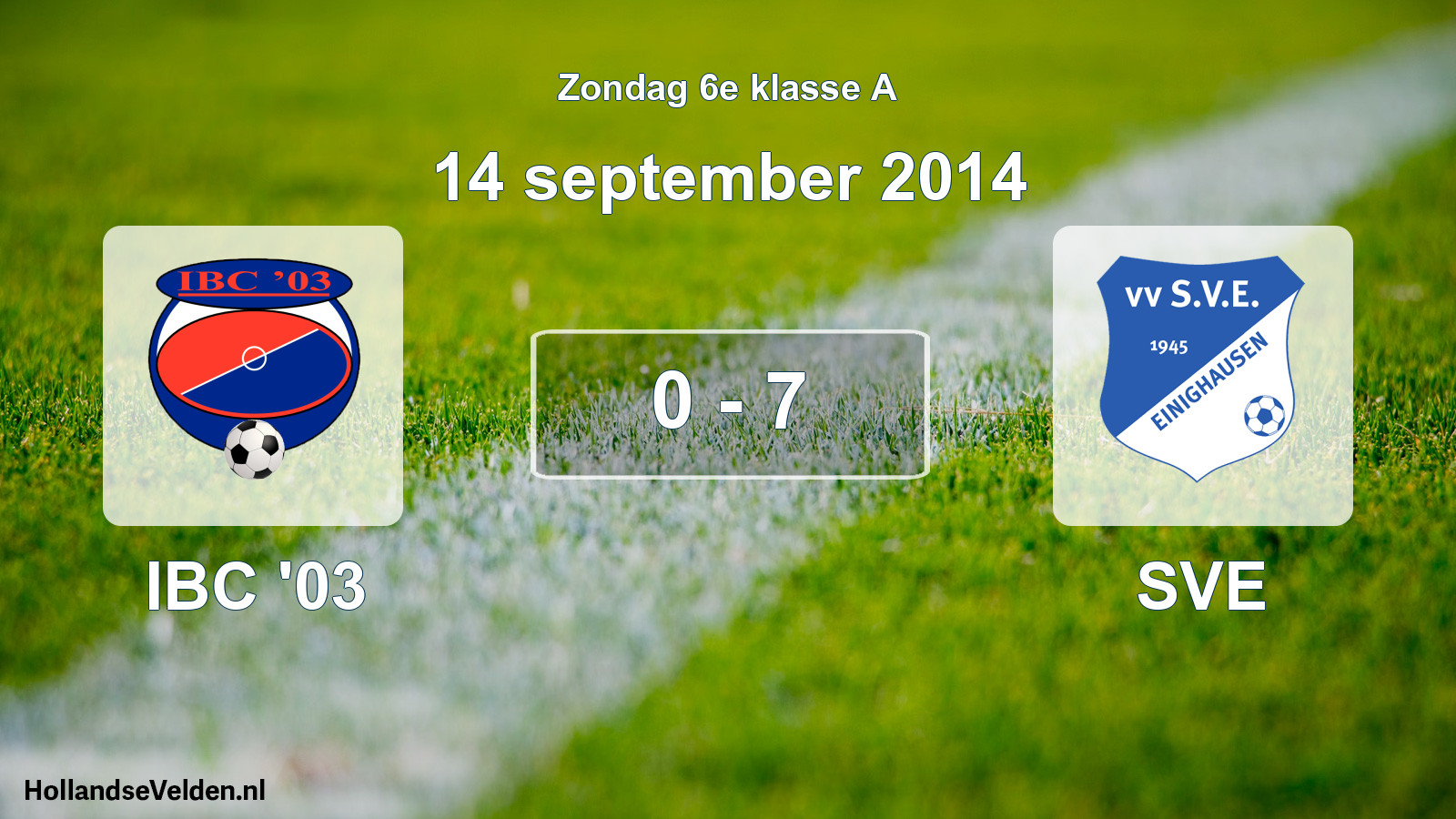 Total number of matches played: IBC '03 - SVE 0 - 7 (14 September 2014)