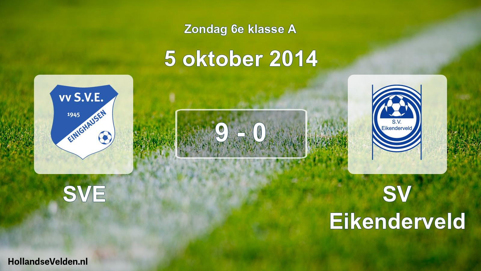 Total number of matches played: SVE - SV Eikenderveld 9 - 0 (5 October 2014)