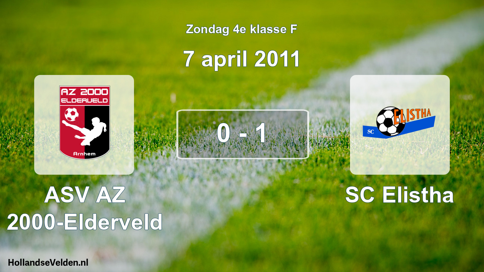 Total number of matches played: ASV AZ 2000-Elderveld - SC Elistha 0 - 1 (7 April 2011)