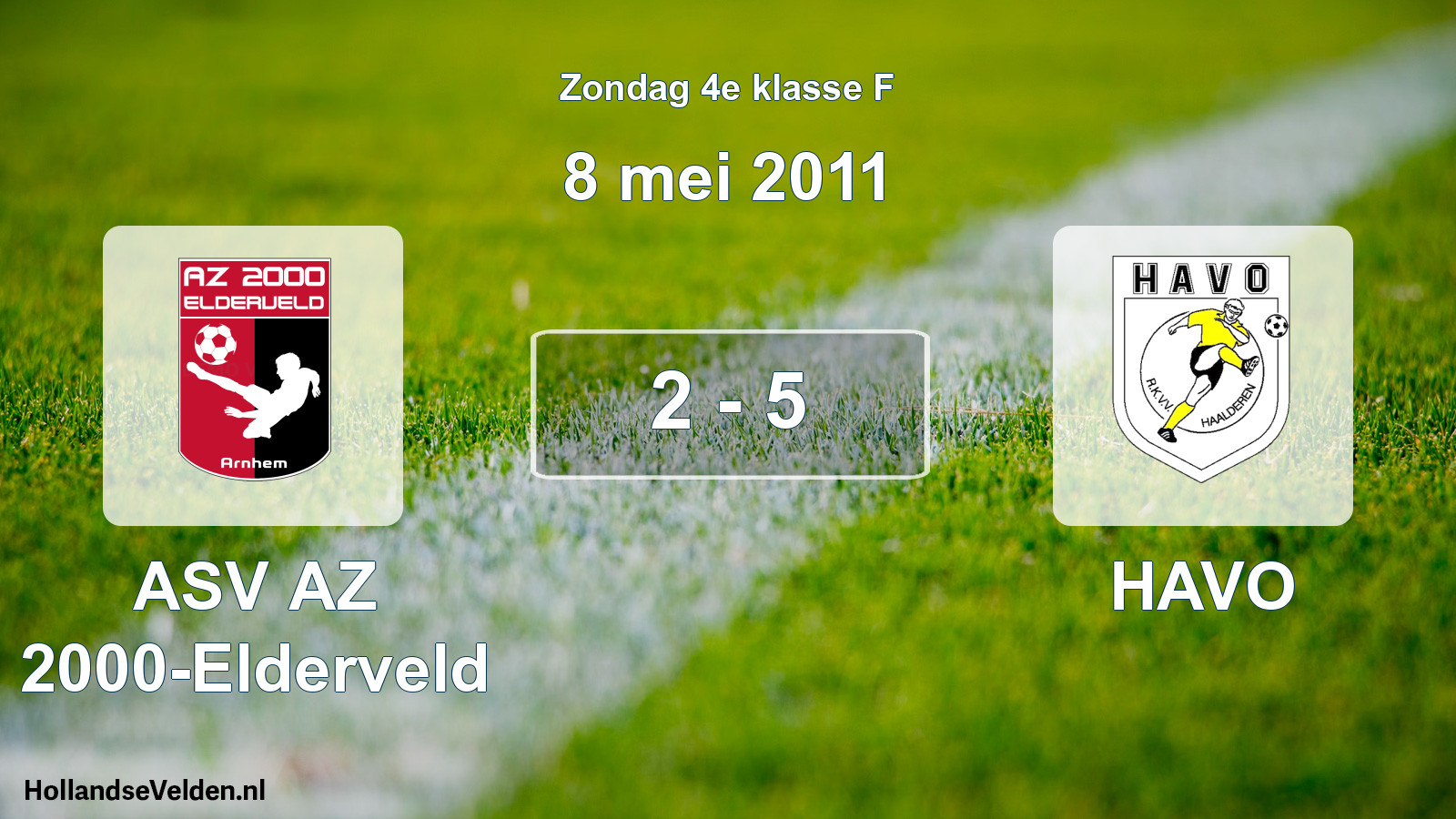 Total number of matches played: ASV AZ 2000-Elderveld - HAVO 2 - 5 (8 May 2011)