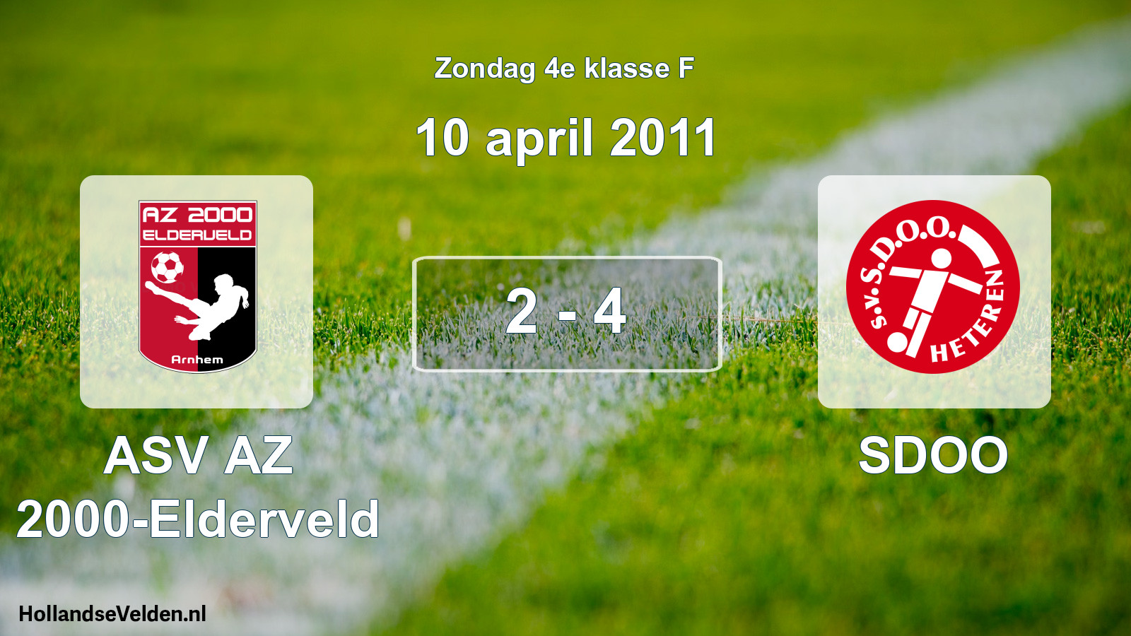 Total number of matches played: ASV AZ 2000-Elderveld - SDOO 2 - 4 (10 April 2011)