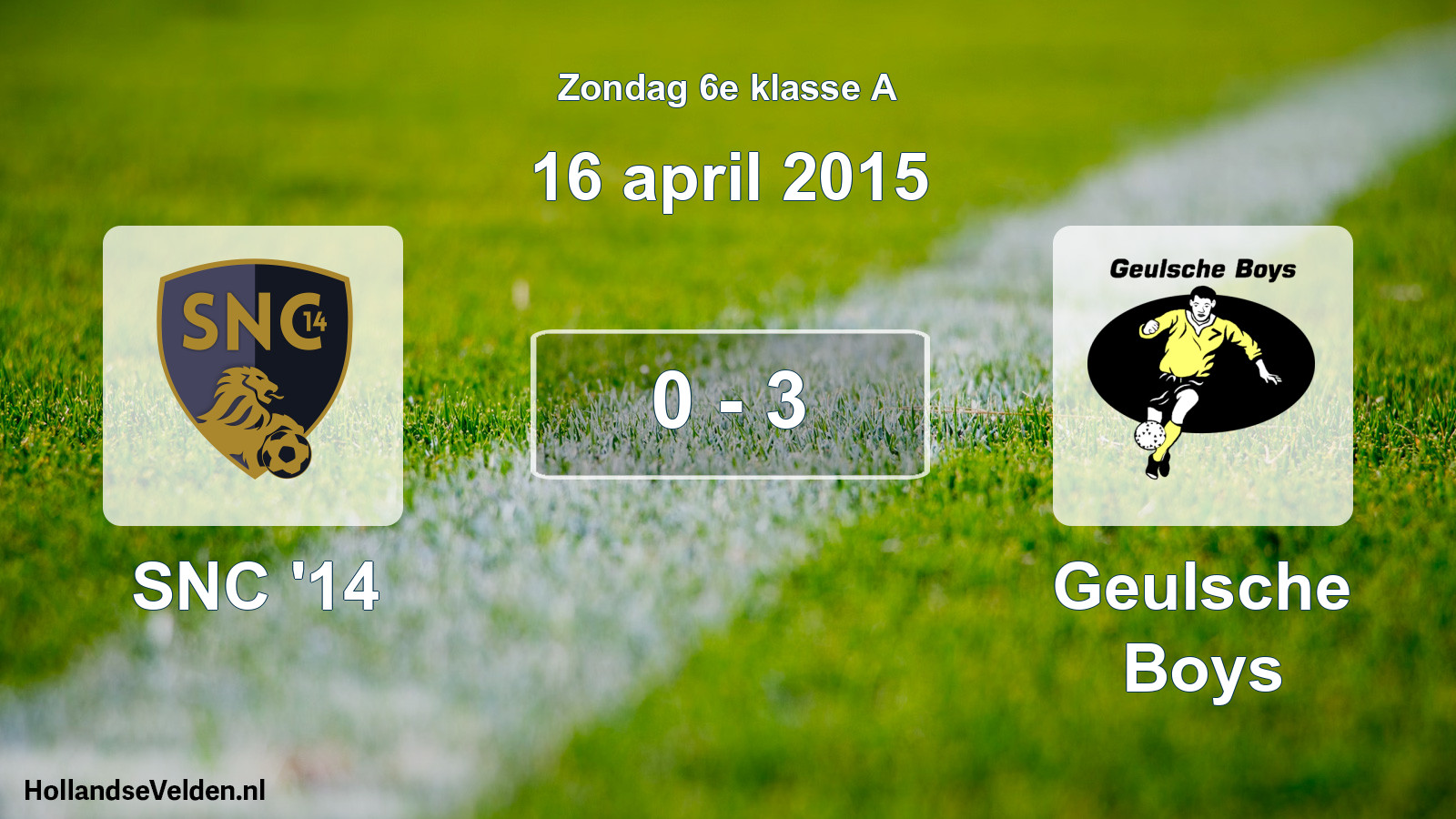 Total number of matches played: SNC '14 - Geulsche Boys 0 - 3 (16 April 2015)