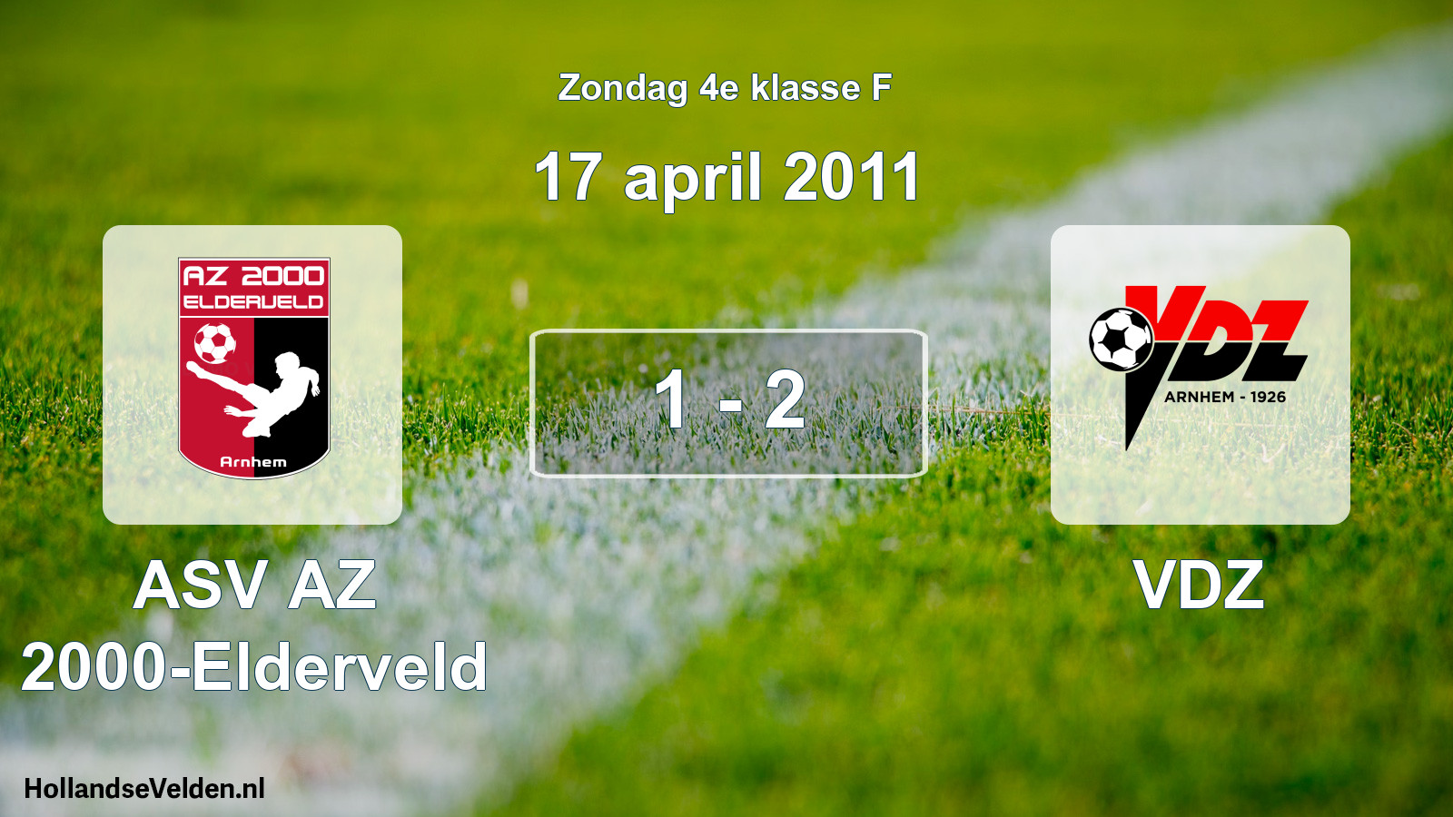 Total number of matches played: ASV AZ 2000-Elderveld - VDZ 1 - 2 (17 April 2011)
