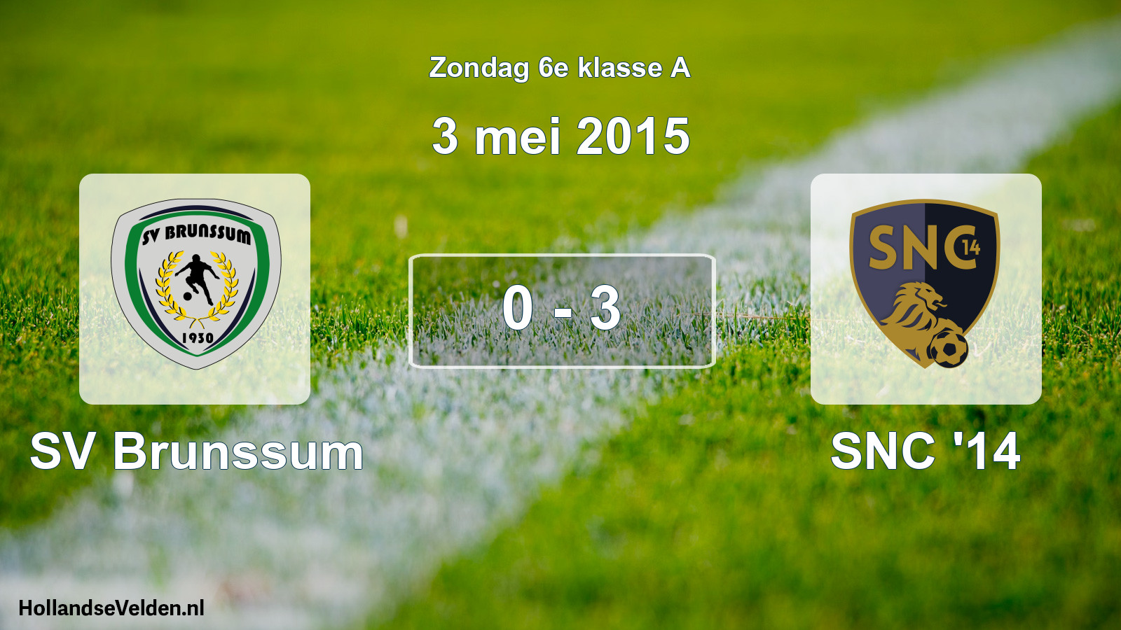 Total number of matches played: SV Brunssum - SNC '14 0 - 3 (3 May 2015)