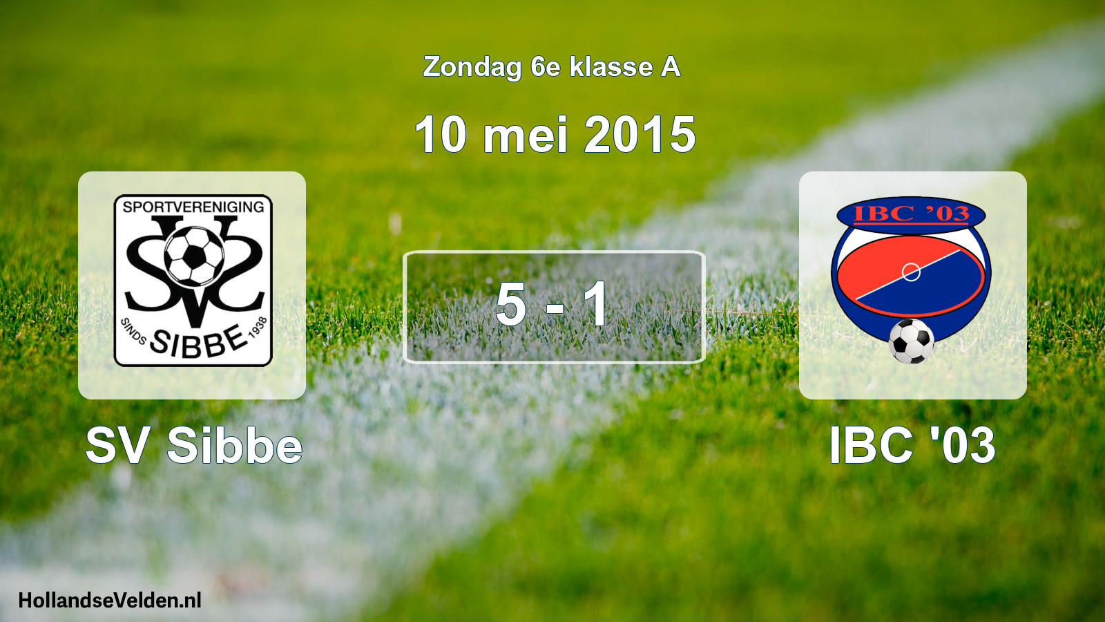 Total number of matches played: SV Sibbe - IBC '03 5 - 1 (10 May 2015)
