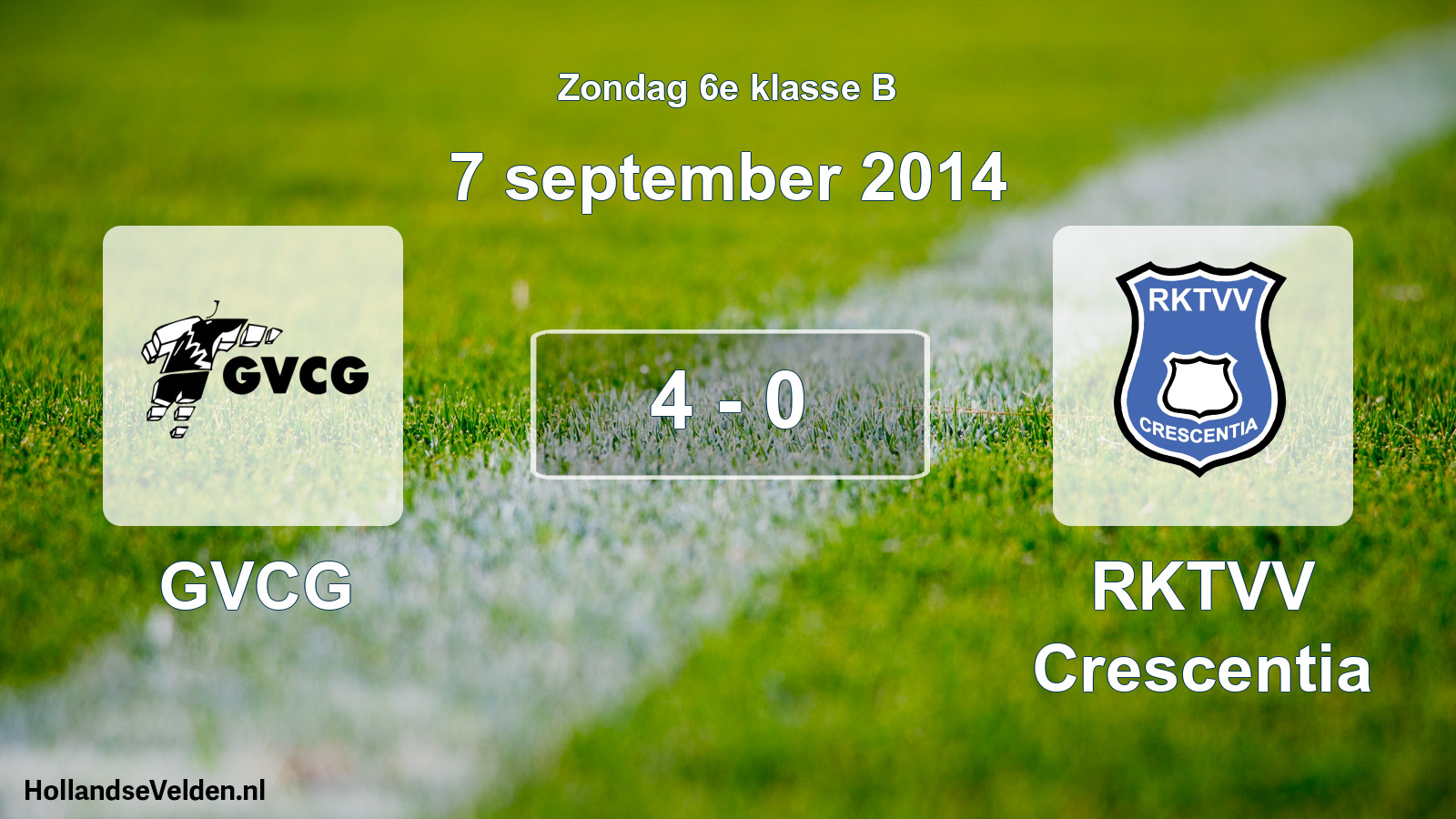 Total number of matches played: GVCG - RKTVV Crescentia 4 - 0 (7 September 2014)