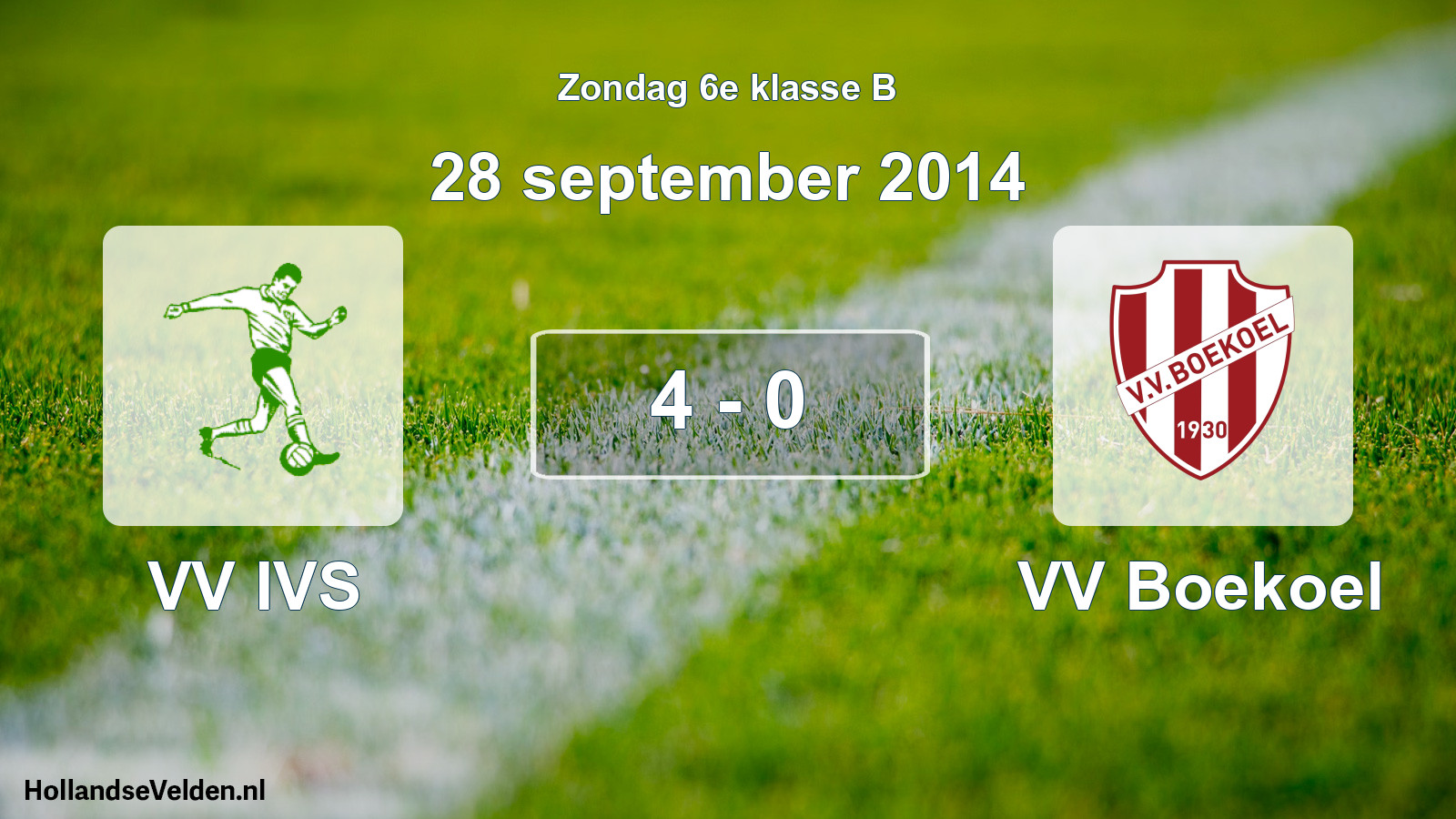 Total number of matches played: VV IVS - VV Boekoel 4 - 0 (28 September 2014)