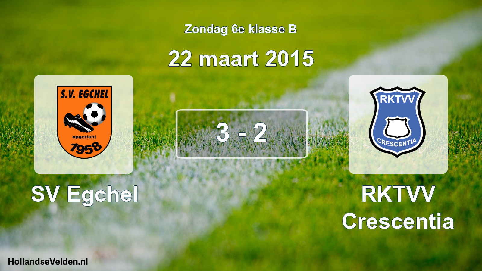 Total number of matches played: SV Egchel - RKTVV Crescentia 3 - 2 (22 March 2015)
