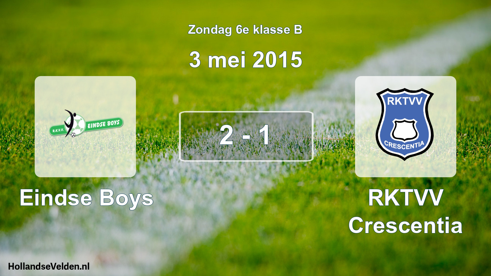 Total number of matches played: Eindse Boys - RKTVV Crescentia 2 - 1 (3 May 2015)