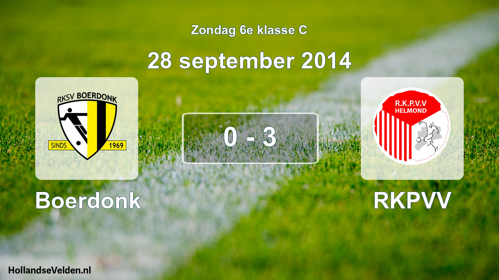 Total number of matches played: Boerdonk - RKPVV 0 - 3 (28 September 2014)