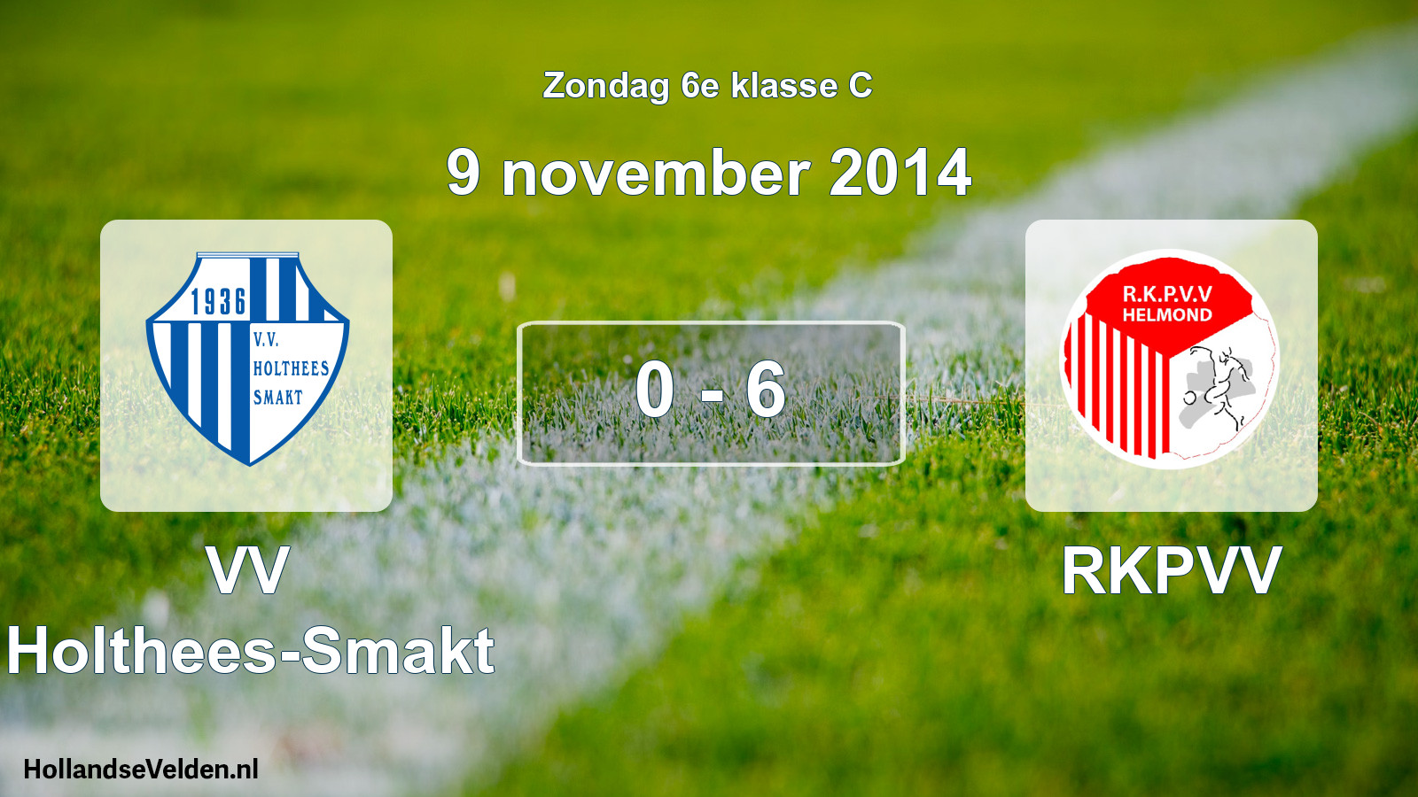 Total number of matches played: VV Holthees-Smakt - RKPVV 0 - 6 (9 November 2014)