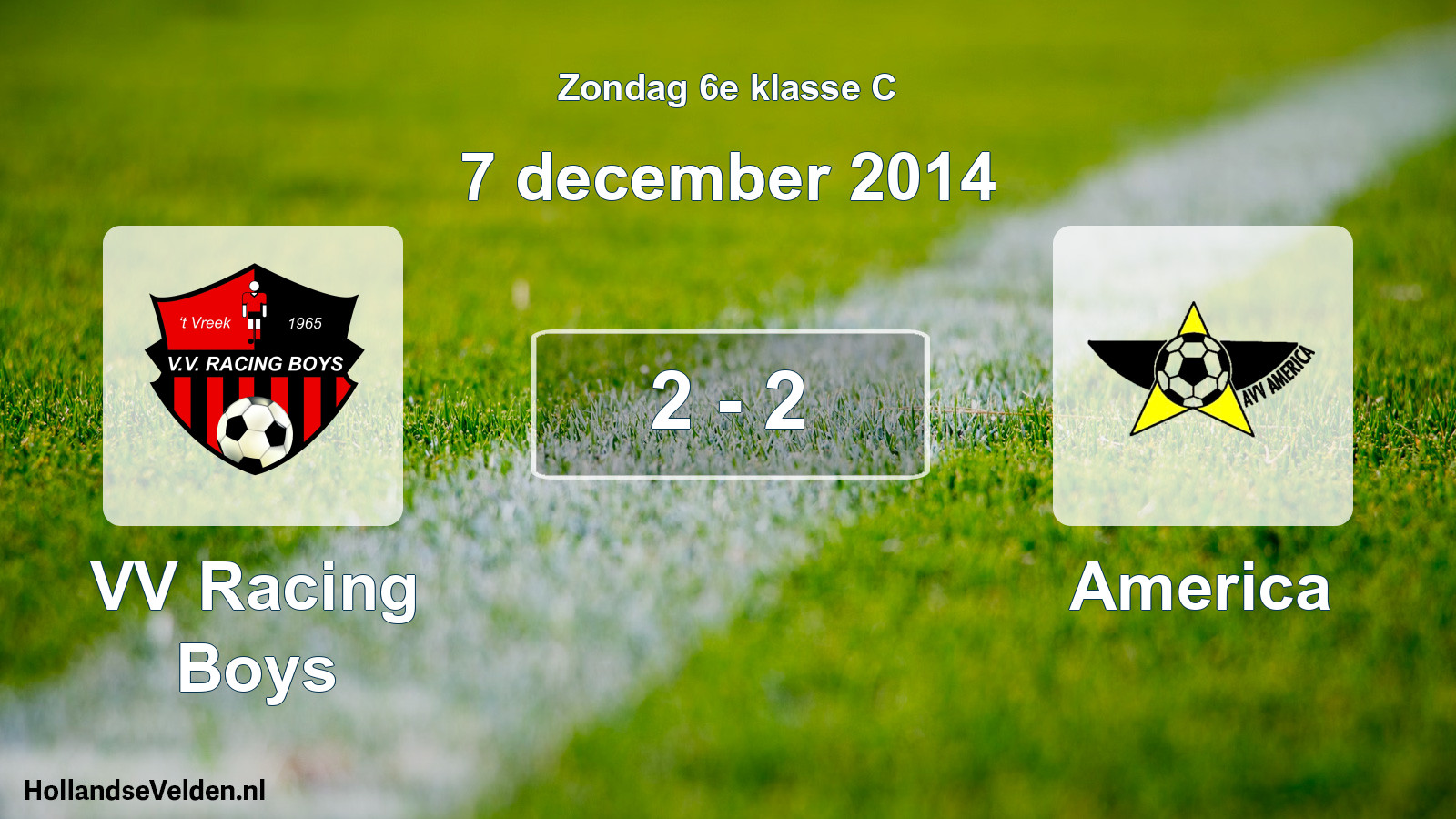 Total number of matches played: VV Racing Boys - America 2 - 2 (7 December 2014)