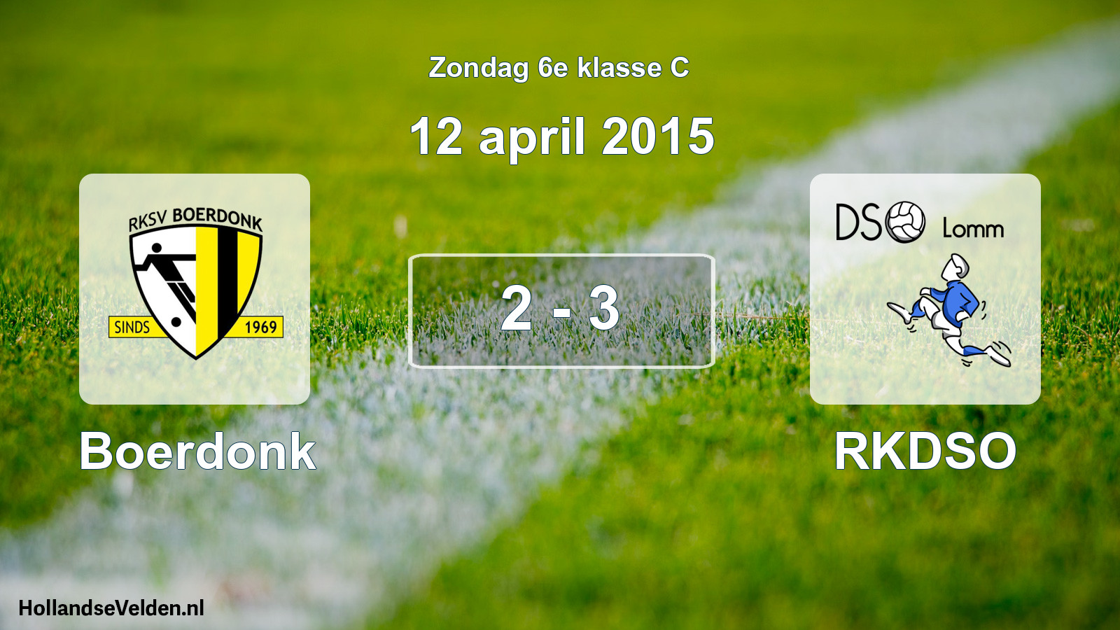 Total number of matches played: Boerdonk - RKDSO 2 - 3 (12 April 2015)