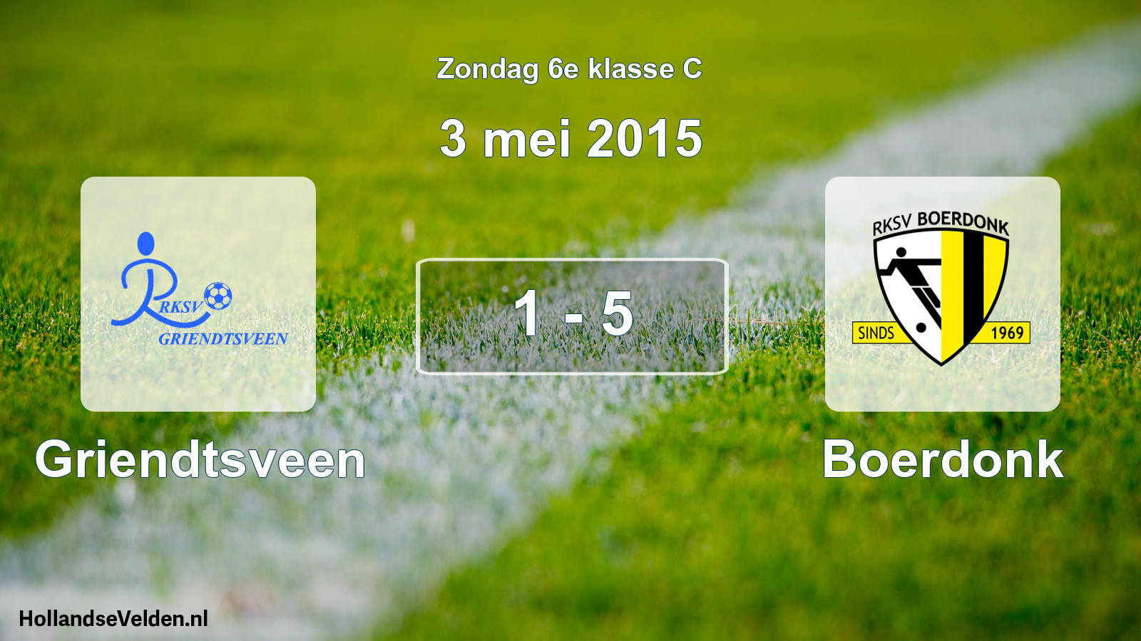 Total number of matches played: Griendtsveen - Boerdonk 1 - 5 (3 May 2015)