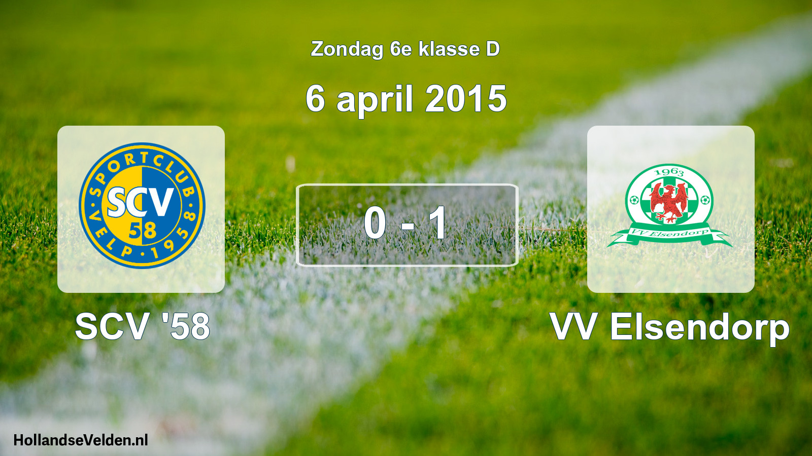 Total number of matches played: SCV '58 - VV Elsendorp 0 - 1 (6 April 2015)