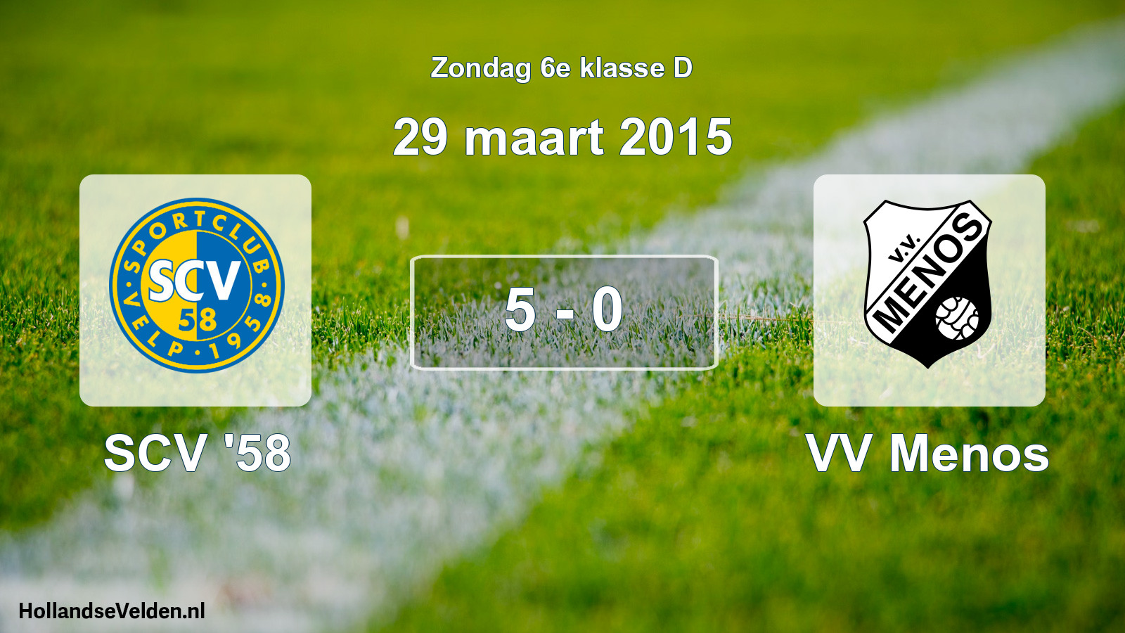 Total number of matches played: SCV '58 - VV Menos 5 - 0 (29 March 2015)