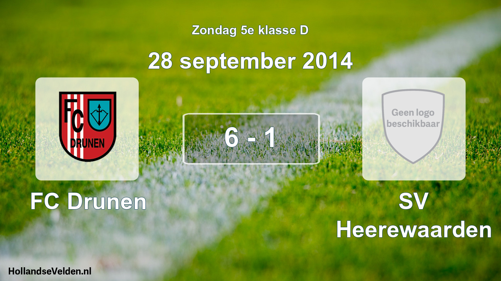 Total number of matches played: FC Drunen - SV Heerewaarden 6 - 1 (28 September 2014)