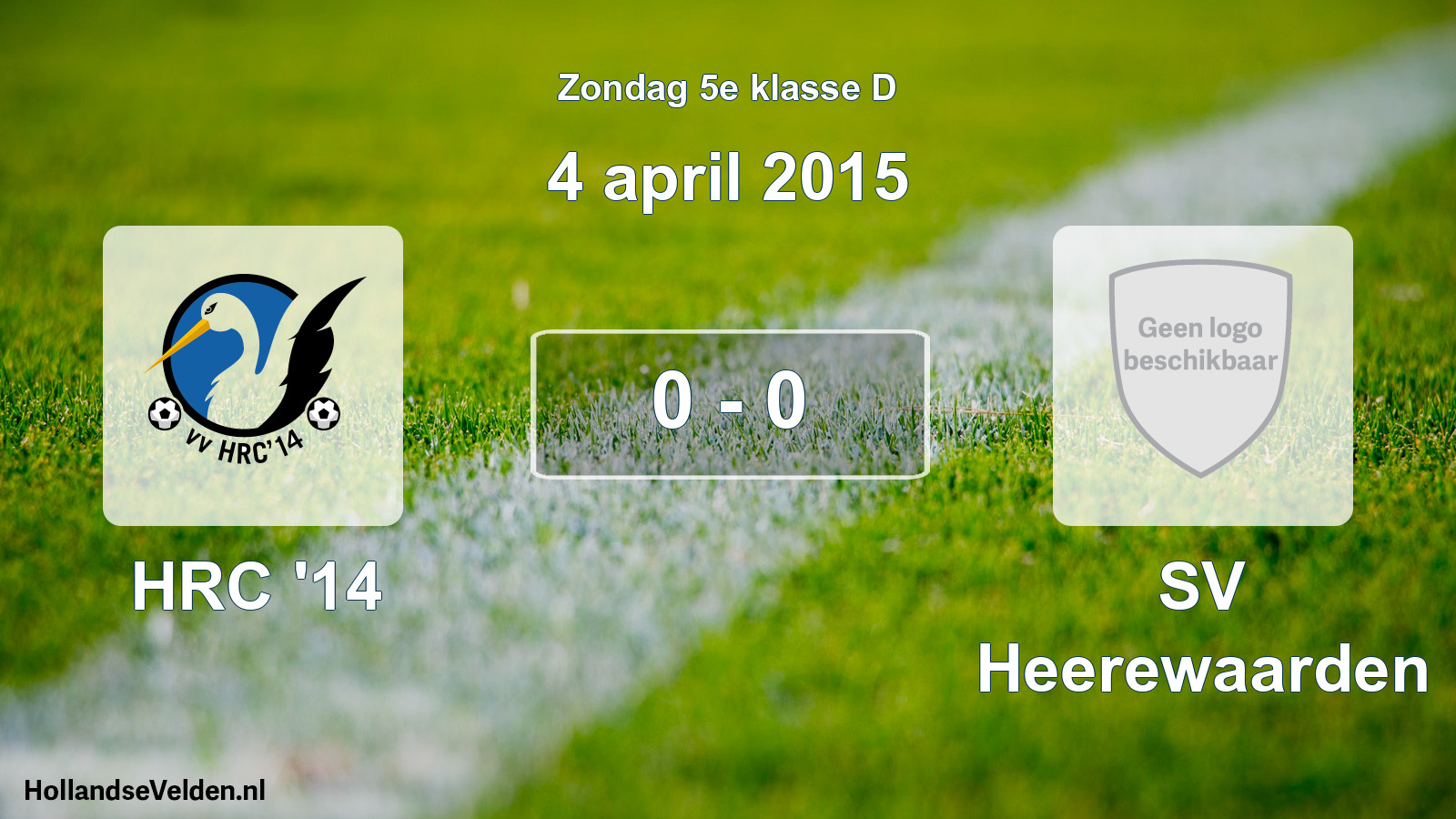 Total number of matches played: HRC '14 - SV Heerewaarden 0 - 0 (4 April 2015)