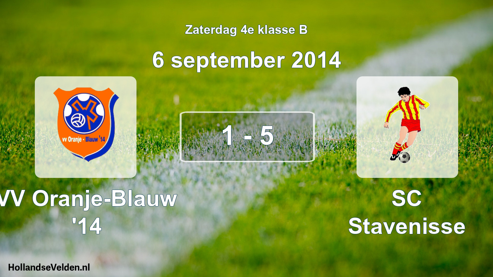 Total number of matches played: VV Oranje-Blauw '14 - SC Stavenisse 1 - 5 (6 September 2014)