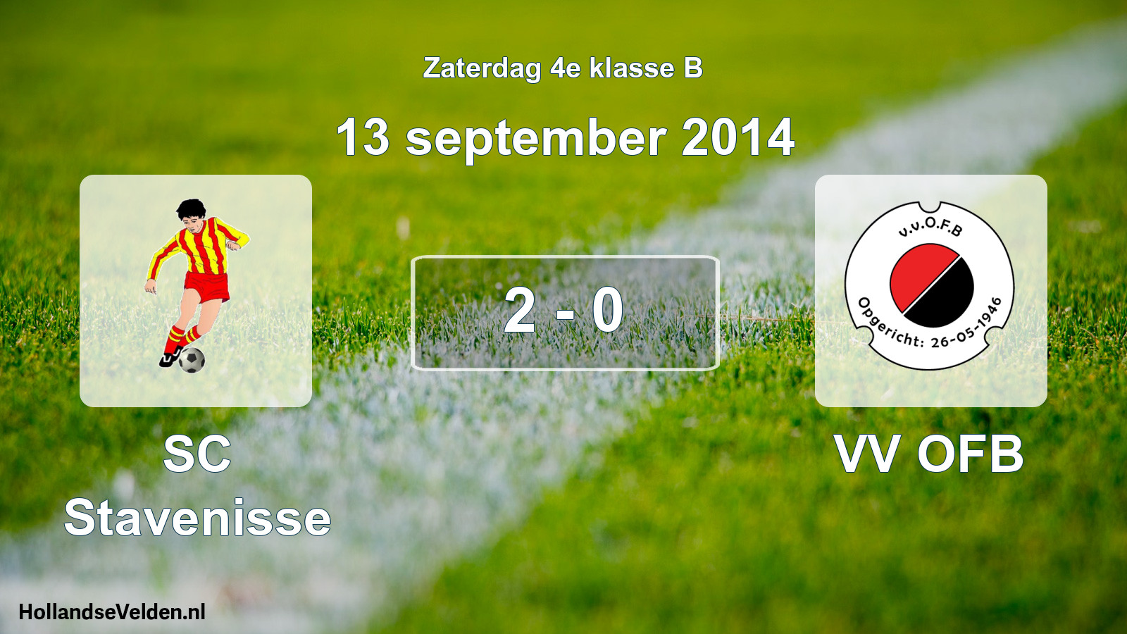 Total number of matches played: SC Stavenisse - VV OFB 2 - 0 (13 September 2014)