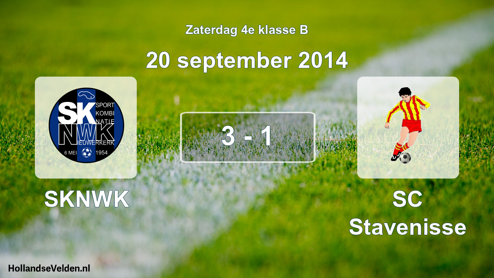 Total number of matches played: SKNWK - SC Stavenisse 3 - 1 (20 September 2014)