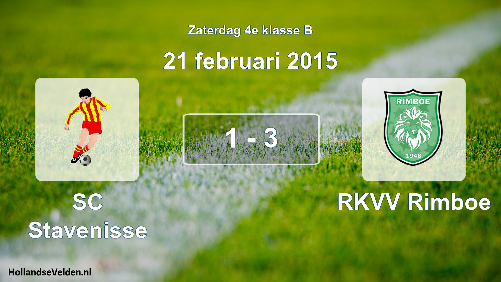 Total number of matches played: SC Stavenisse - RKVV Rimboe 1 - 3 (21 February 2015)