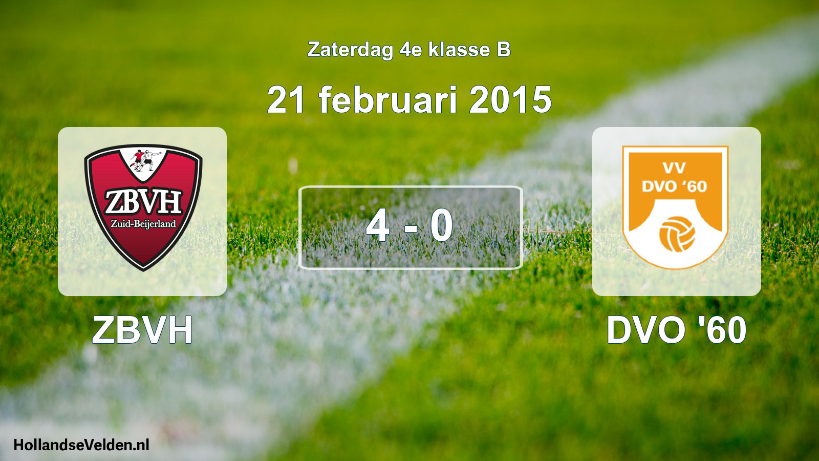 Total number of matches played: ZBVH - DVO '60 4 - 0 (21 February 2015)