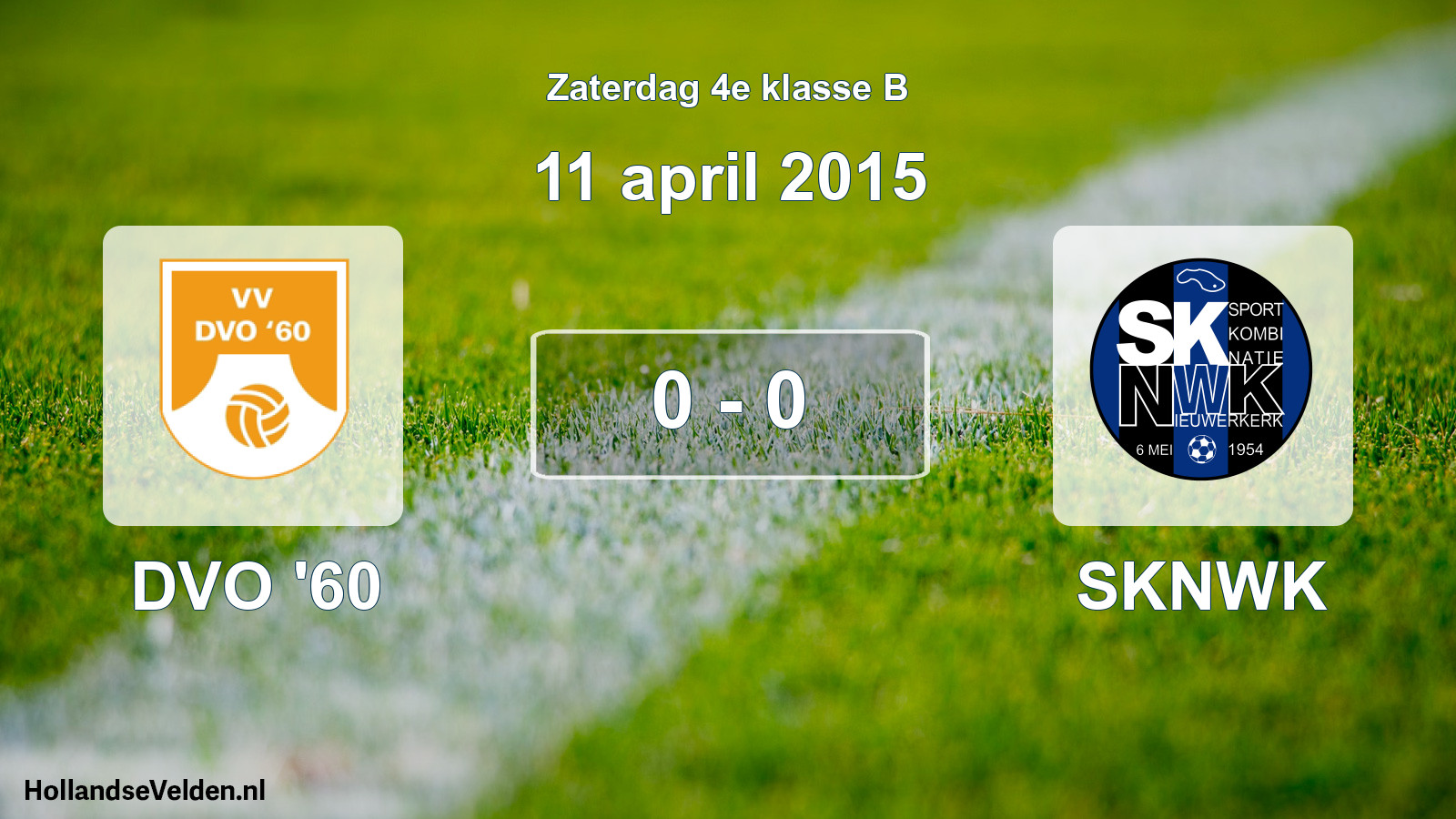 Total number of matches played: DVO '60 - SKNWK 0 - 0 (11 April 2015)