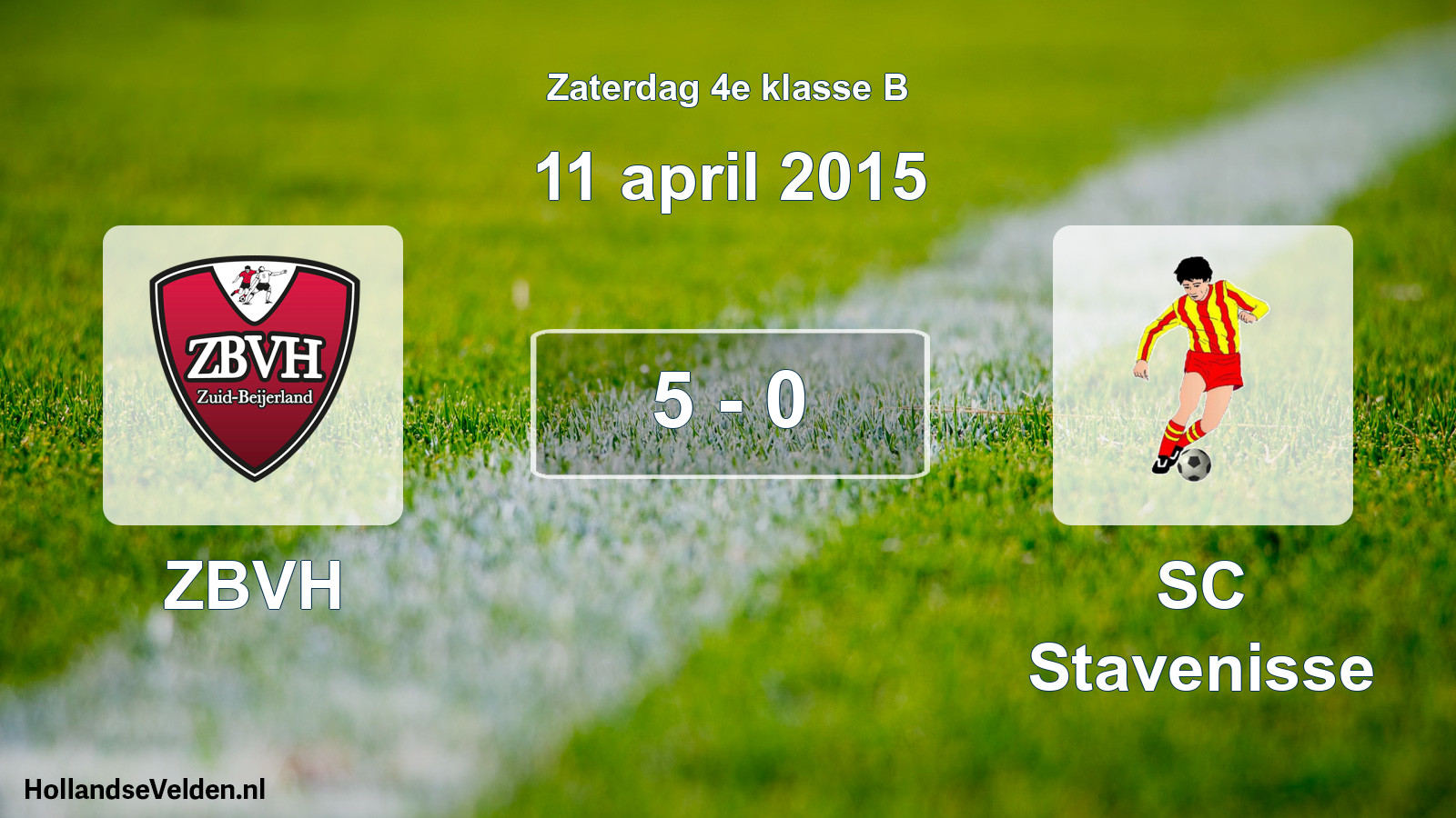 Total number of matches played: ZBVH - SC Stavenisse 5 - 0 (11 April 2015)