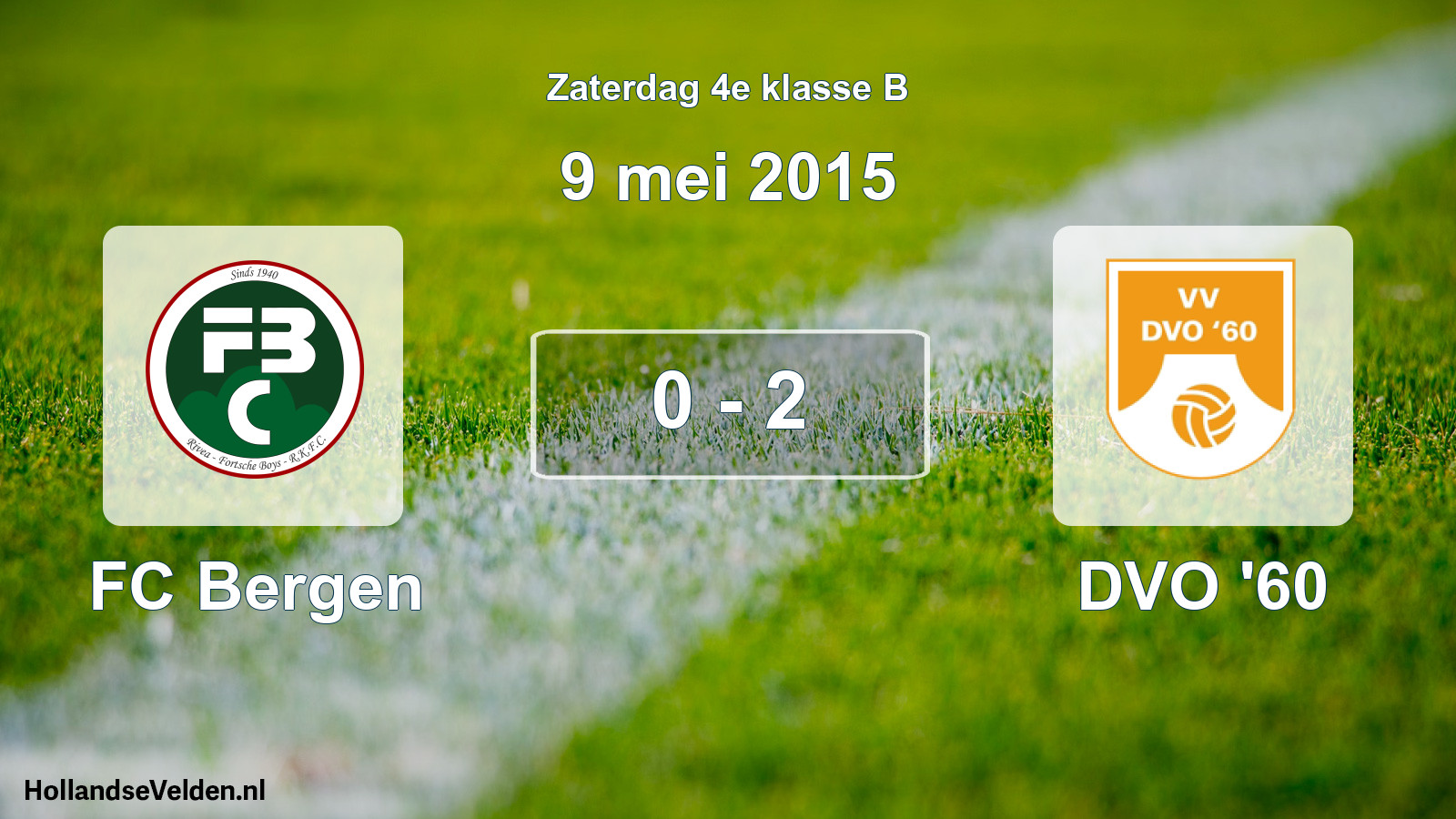 Total number of matches played: FC Bergen - DVO '60 0 - 2 (9 May 2015)