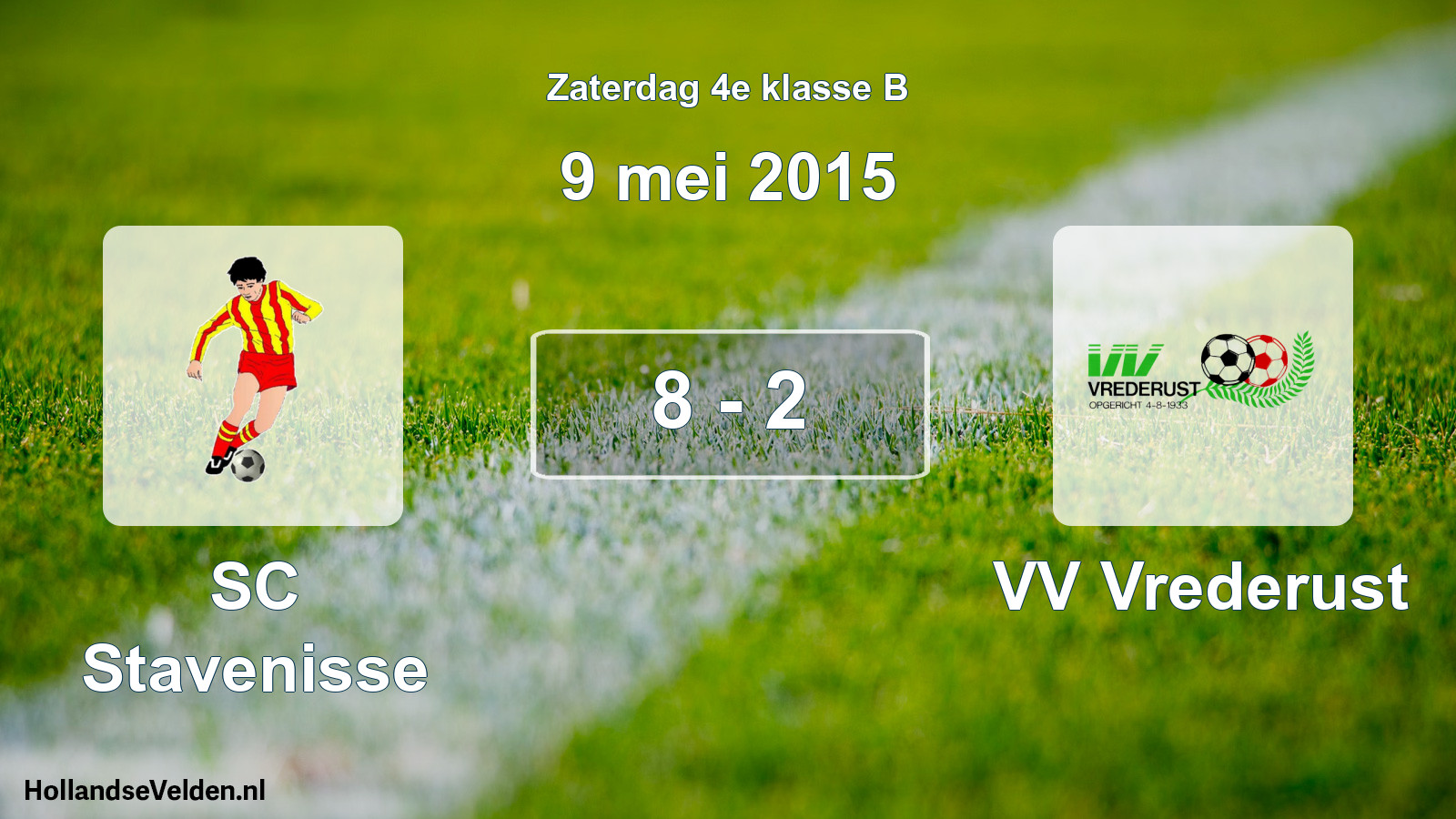 Total number of matches played: SC Stavenisse - VV Vrederust 8 - 2 (9 May 2015)