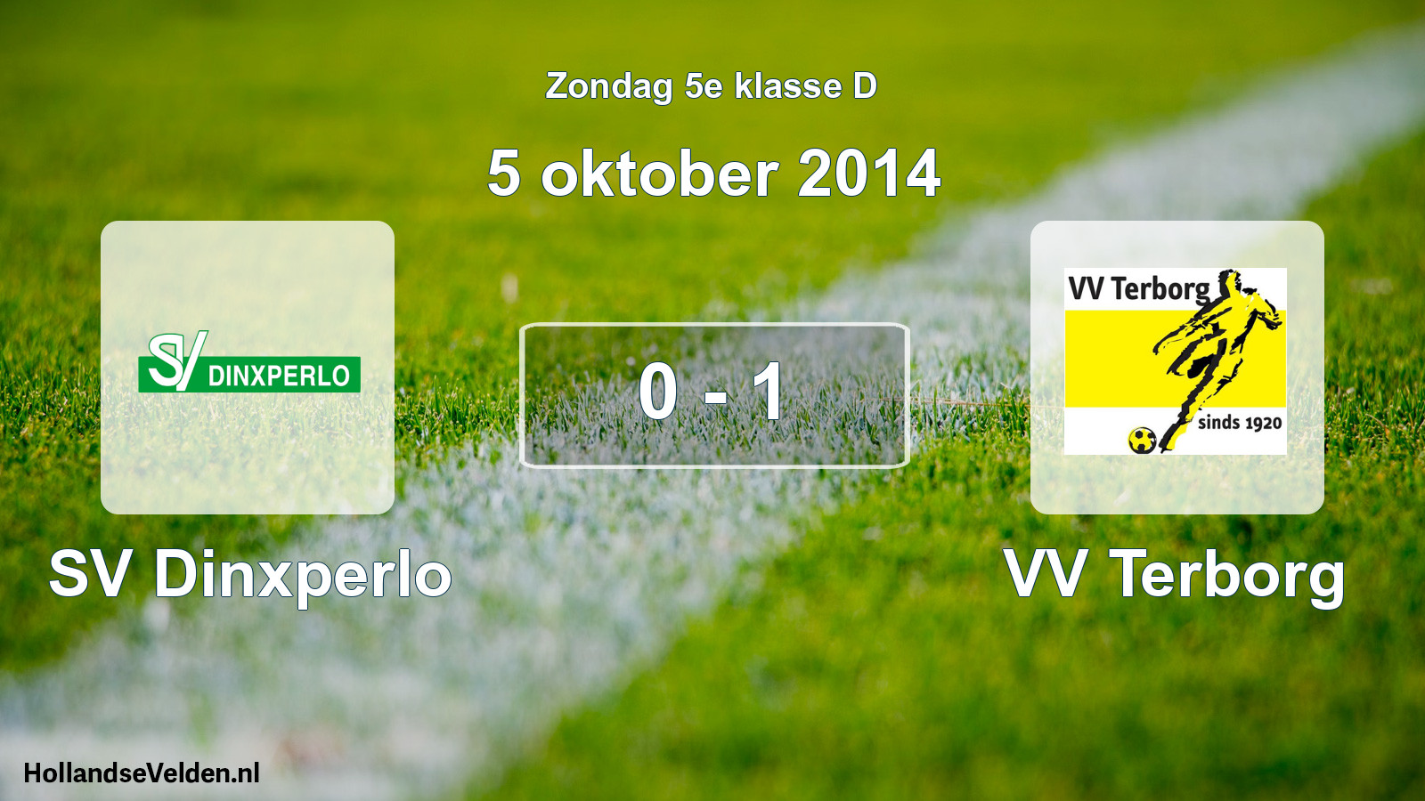Total number of matches played: SV Dinxperlo - VV Terborg 0 - 1 (5 October 2014)