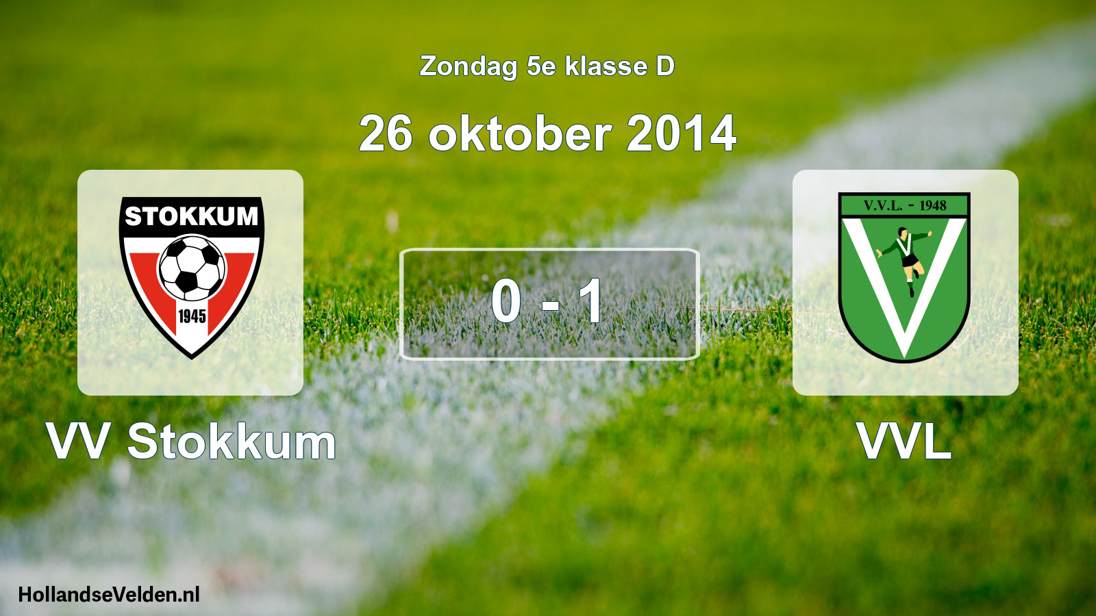 Total number of matches played: VV Stokkum - VVL 0 - 1 (26 October 2014)