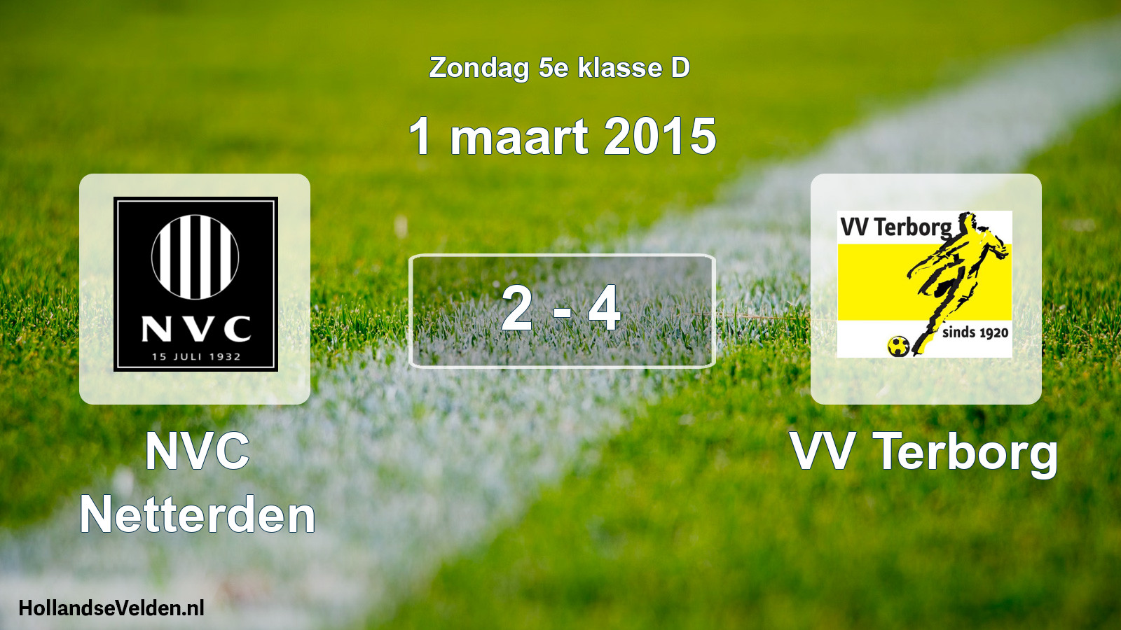 Total number of matches played: NVC Netterden - VV Terborg 2 - 4 (1 March 2015)
