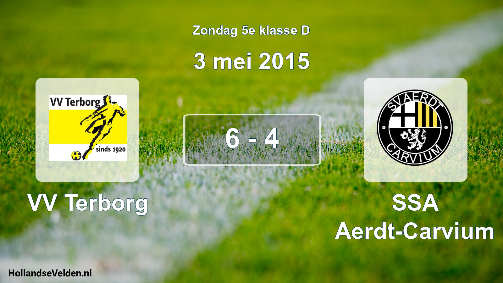 Total number of matches played: VV Terborg - SSA Aerdt-Carvium 6 - 4 (3 May 2015)