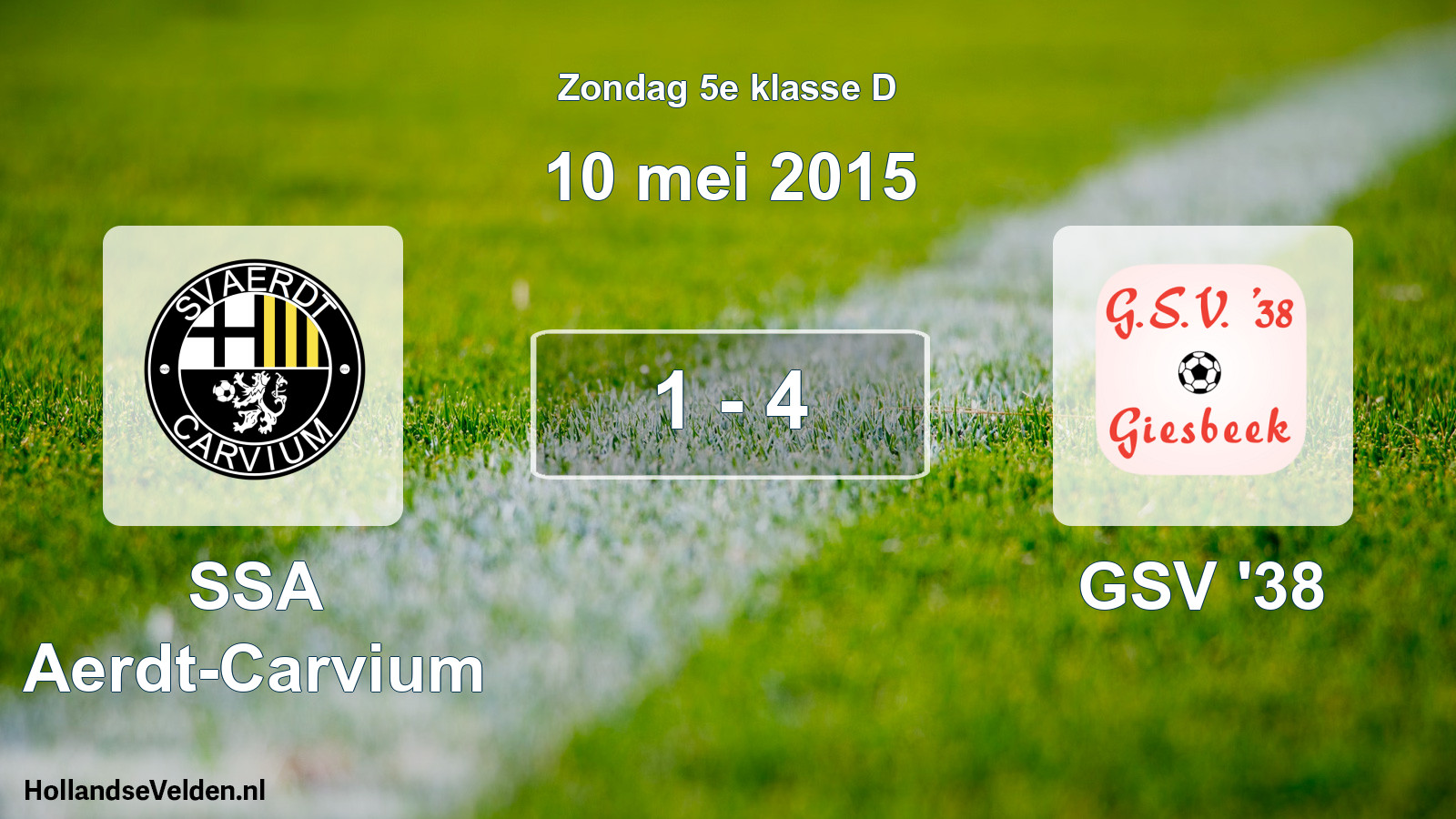 Total number of matches played: SSA Aerdt-Carvium - GSV '38 1 - 4 (10 May 2015)