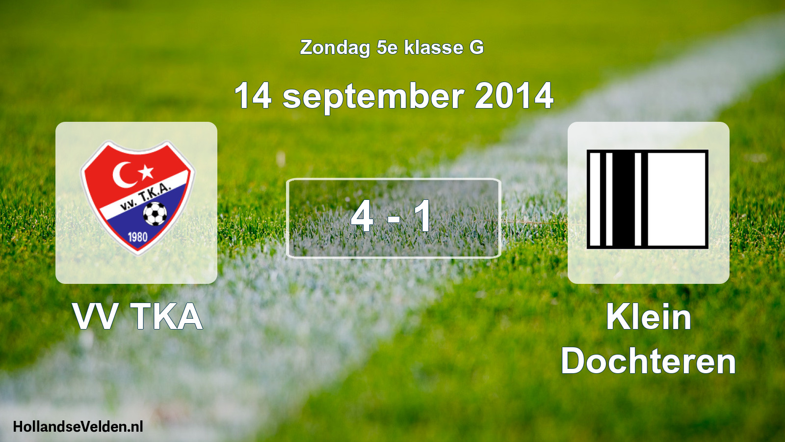 Total number of matches played: VV TKA - Klein Dochteren 4 - 1 (14 September 2014)